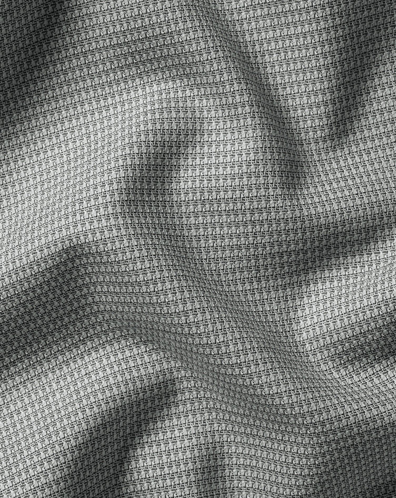 Spread Collar Non-Iron Stretch Kensington Weave Shirt - Charcoal Gray