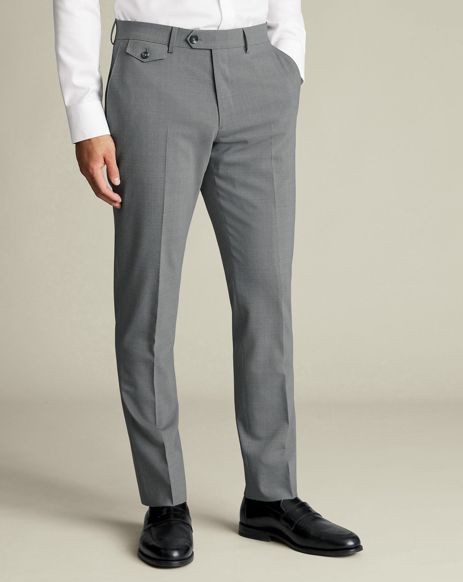 Wool Stretch Pants - Grey