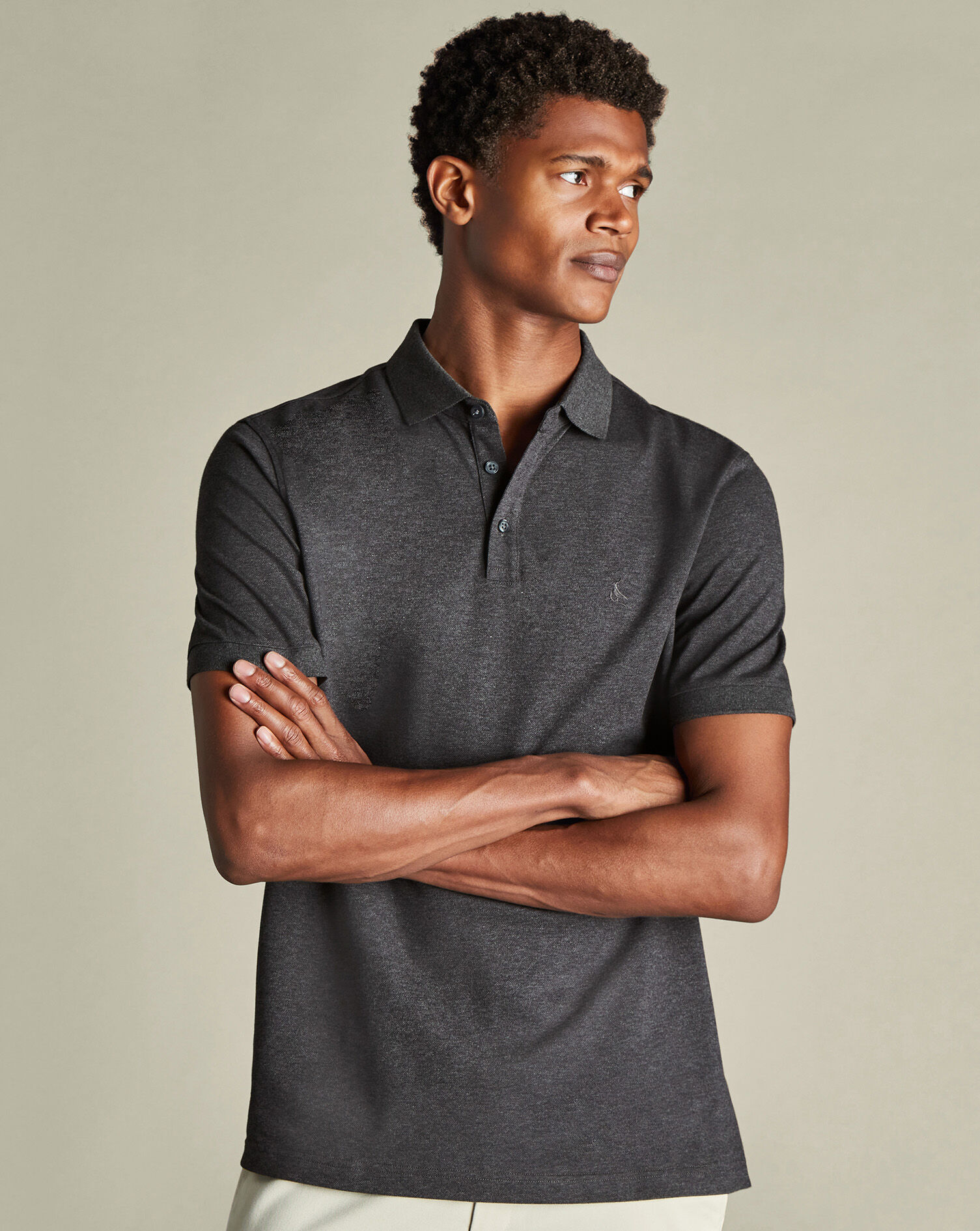 Pique Polo - Dark Gray Marl