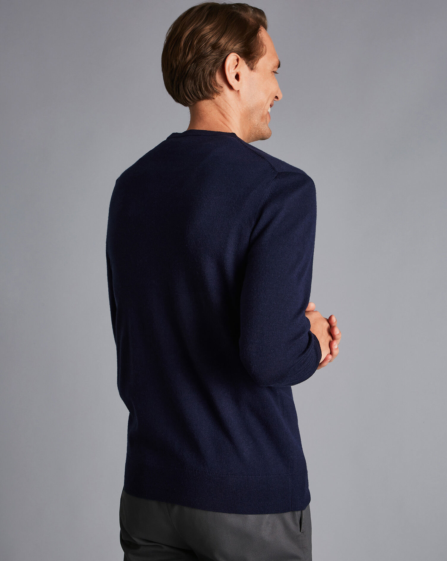 Merino Crew Neck Sweater - Navy