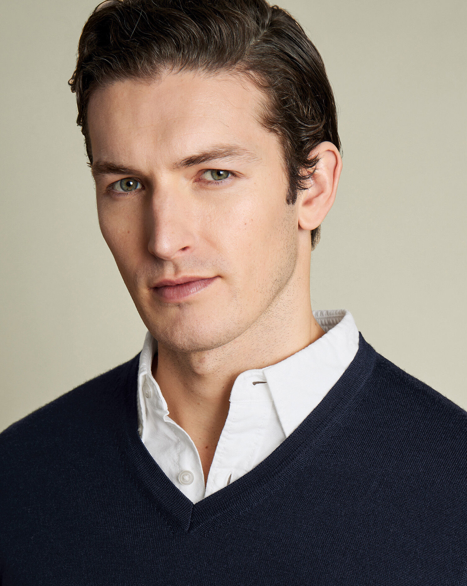 Merino V-Neck Sweater - Navy