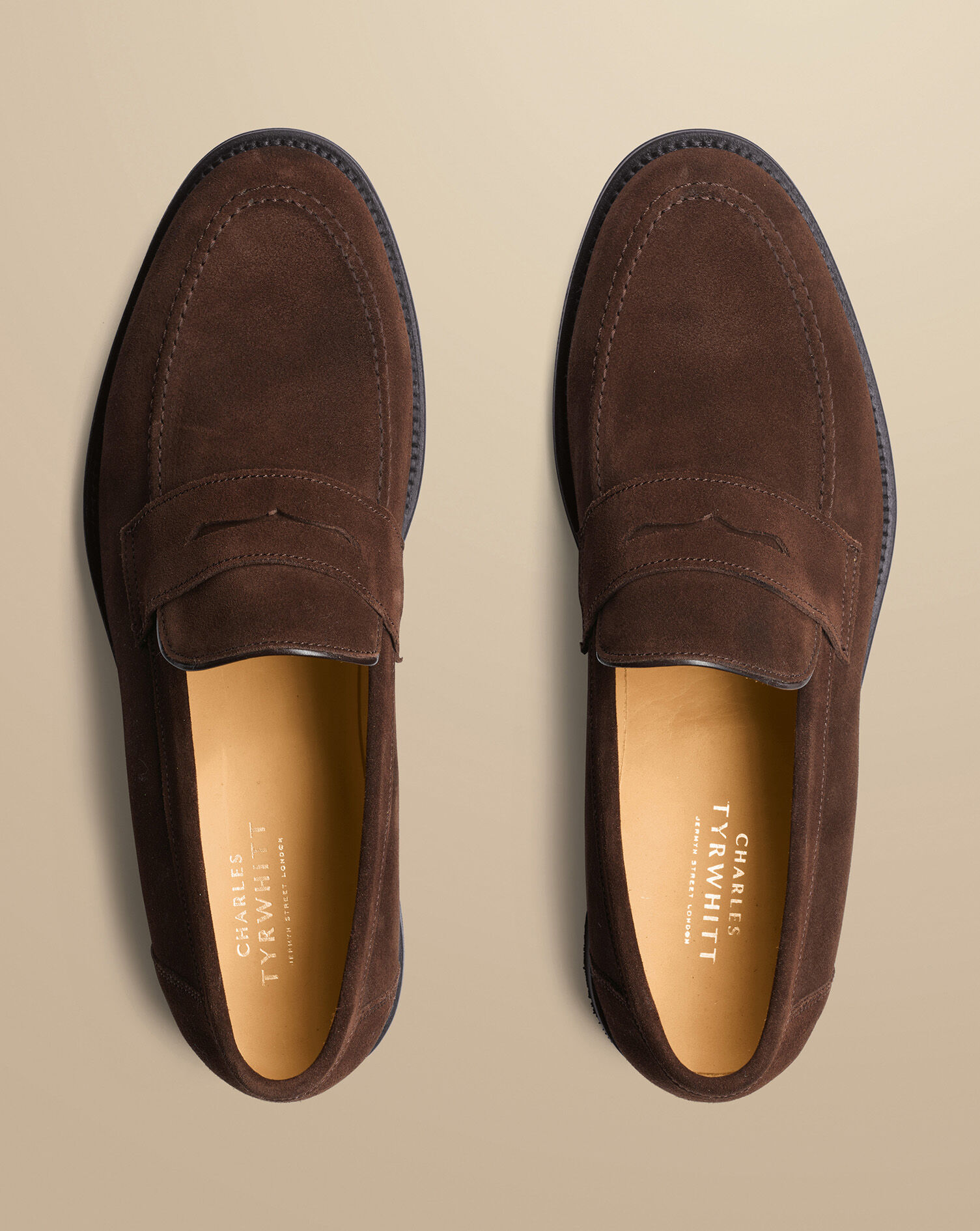 Suede Penny Loafers - Chocolate Brown