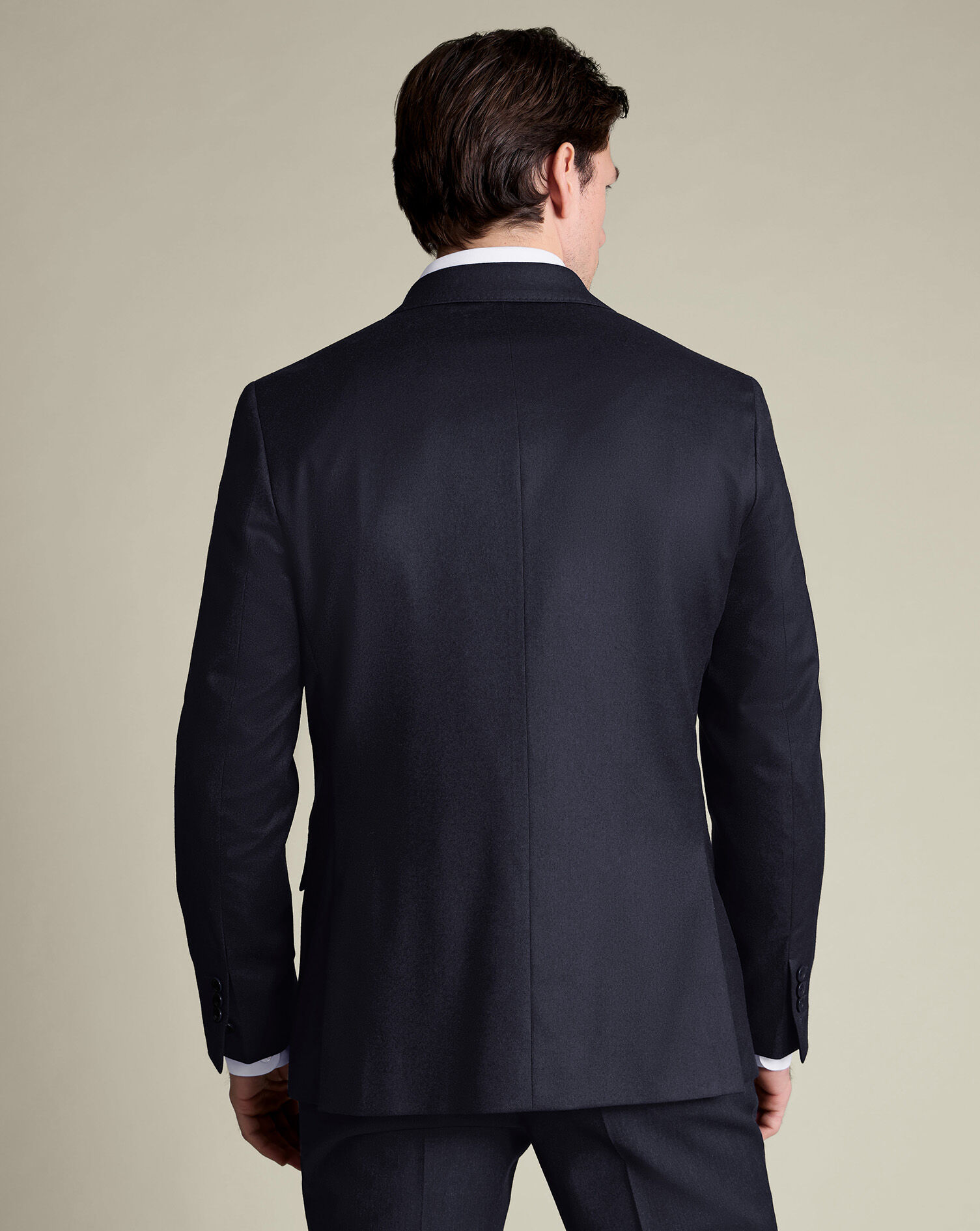 Flannel Italian Suit - Navy