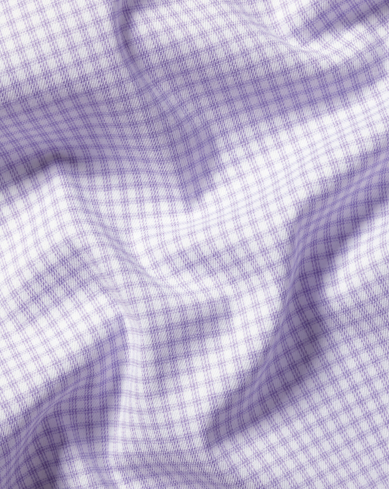 Non-Iron Performance Twill Check Shirt - Lilac