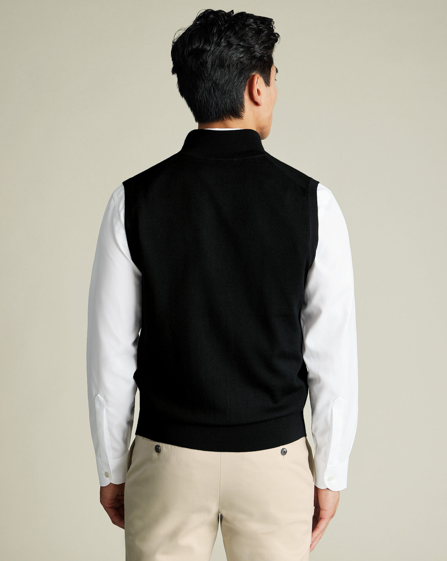 Pure Merino Zip Vest - Black