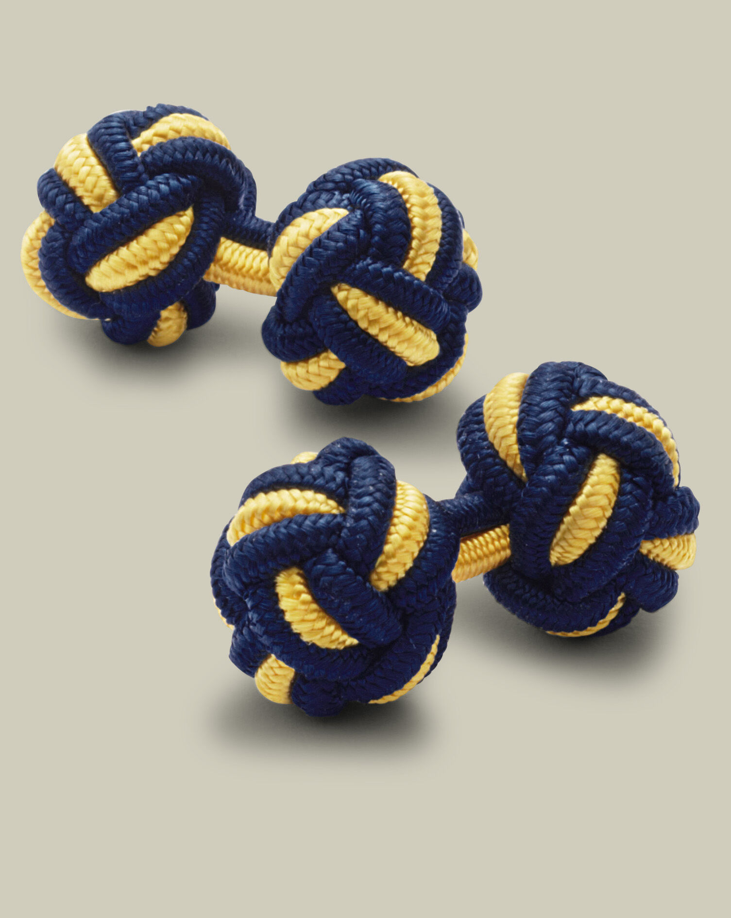 Knot Cufflinks - Indigo Blue & Sunflower