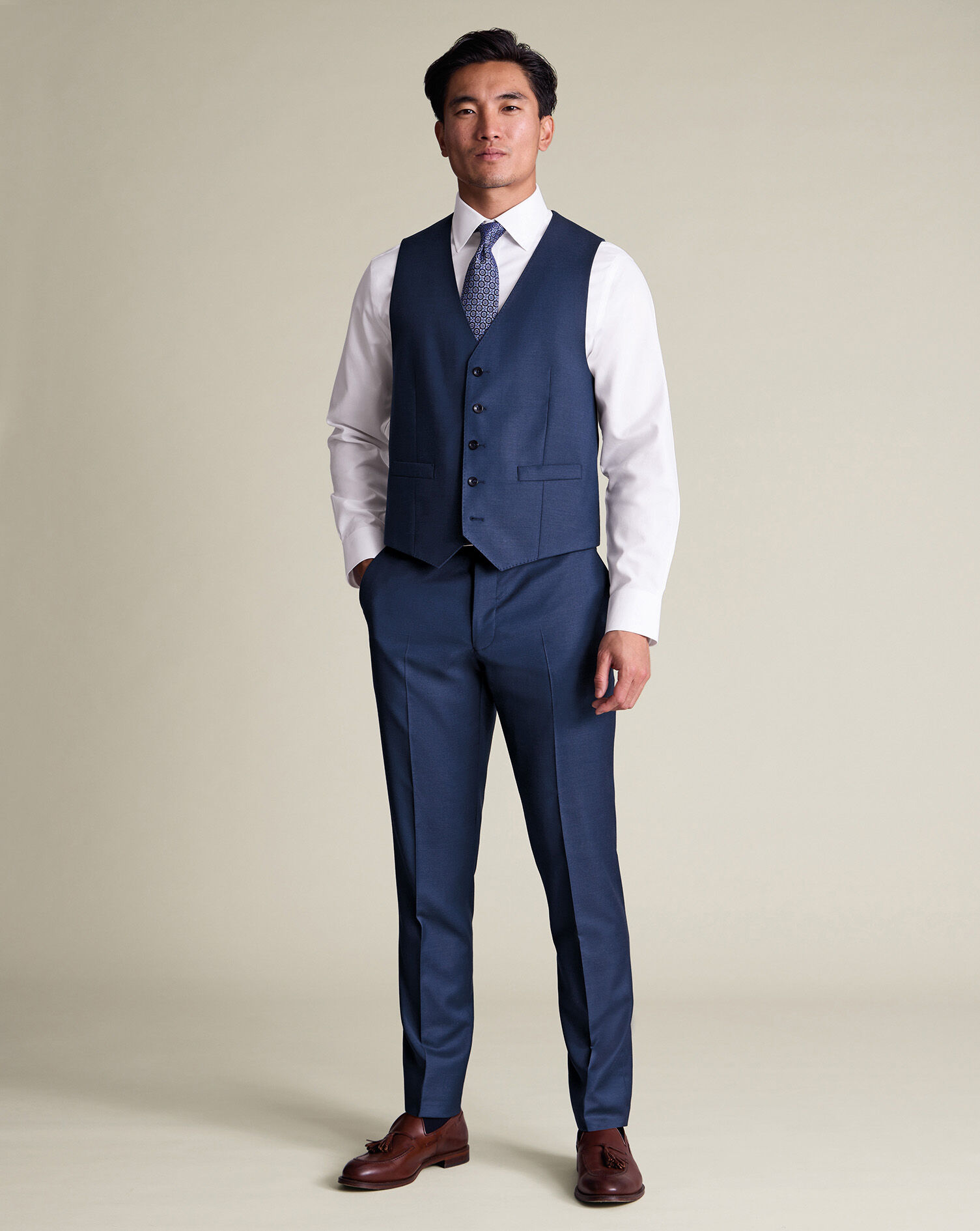 Natural Stretch Twill Suit - Royal Blue