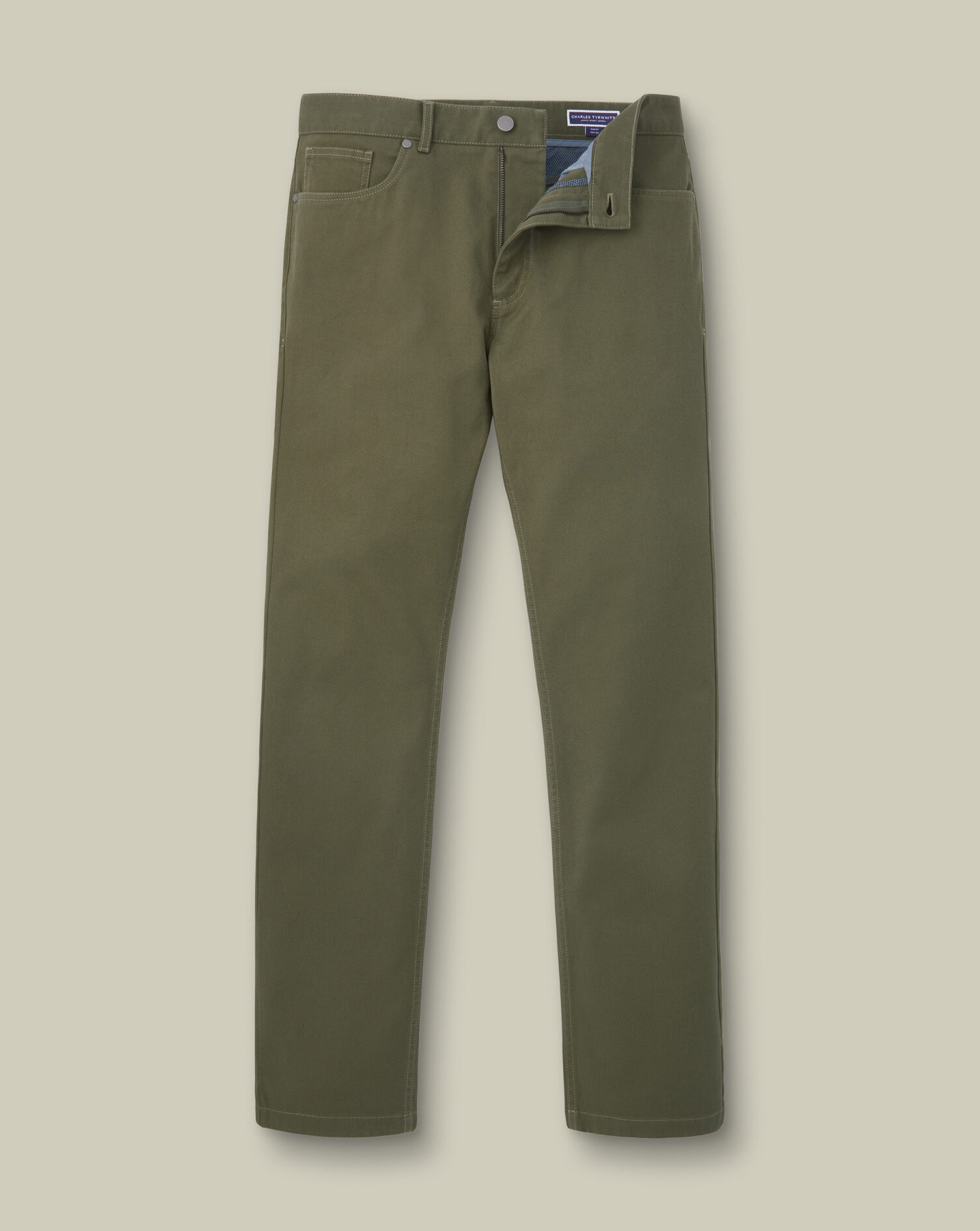 5 Pocket Jeans - Olive Green