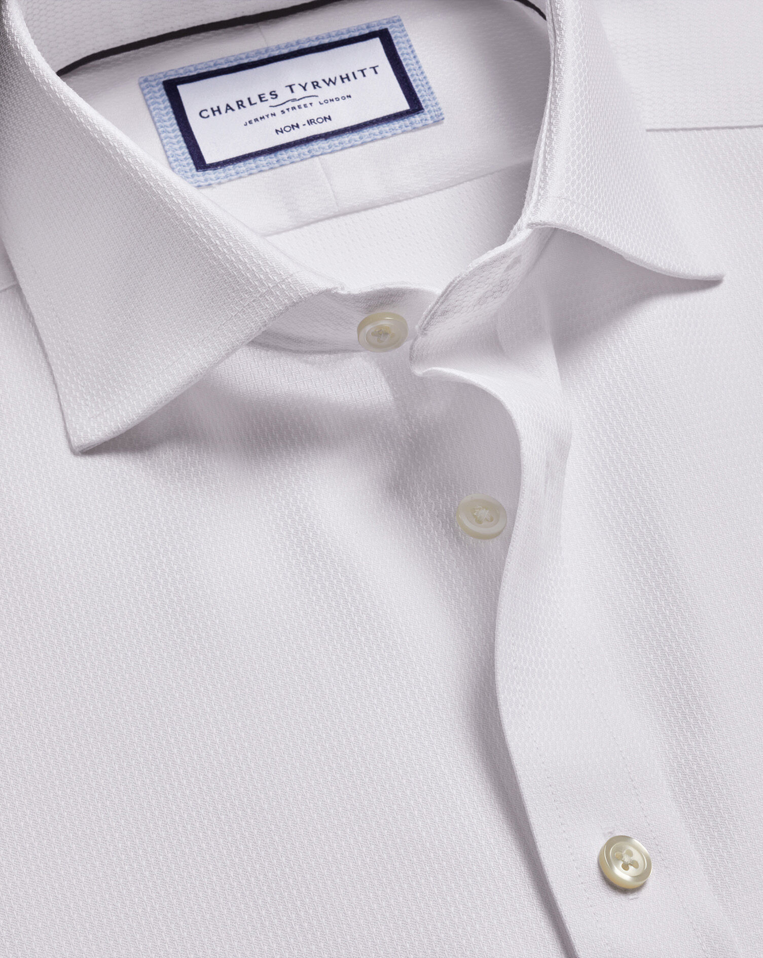 Non-Iron Stretch Burlington Weave Shirt - White