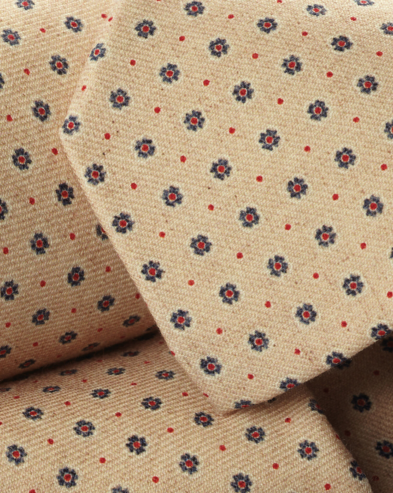 Wool Geo Print Tie - Sand