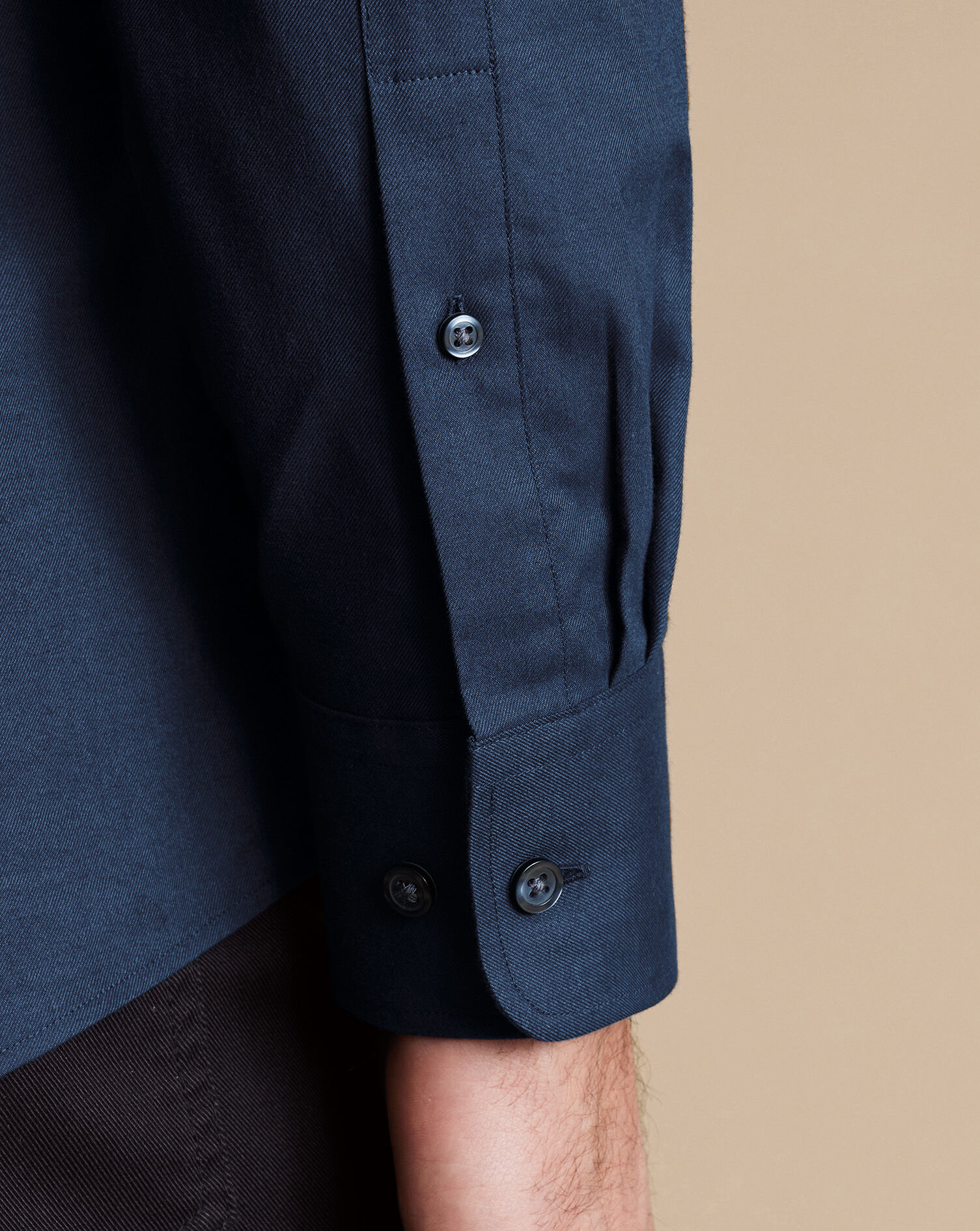 Brushed Cotton Twill Shirt - Indigo Blue