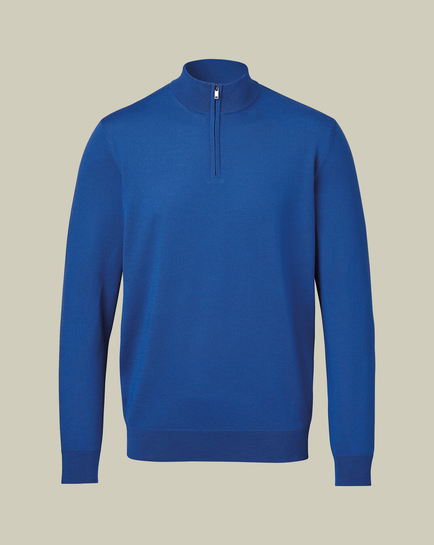 Pure Merino Quarter Zip Sweater - Cobalt Blue
