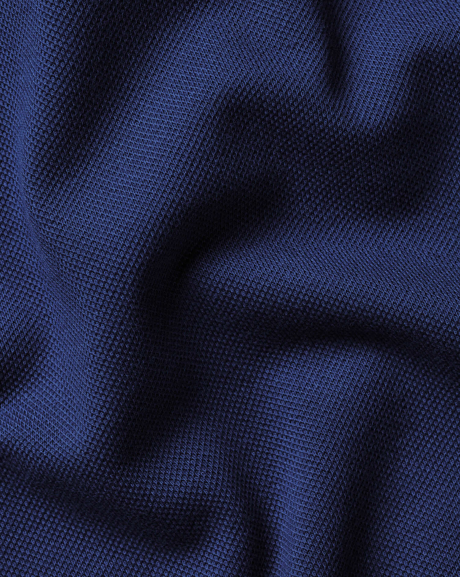Long Sleeve Smart Pique Polo - Royal Blue