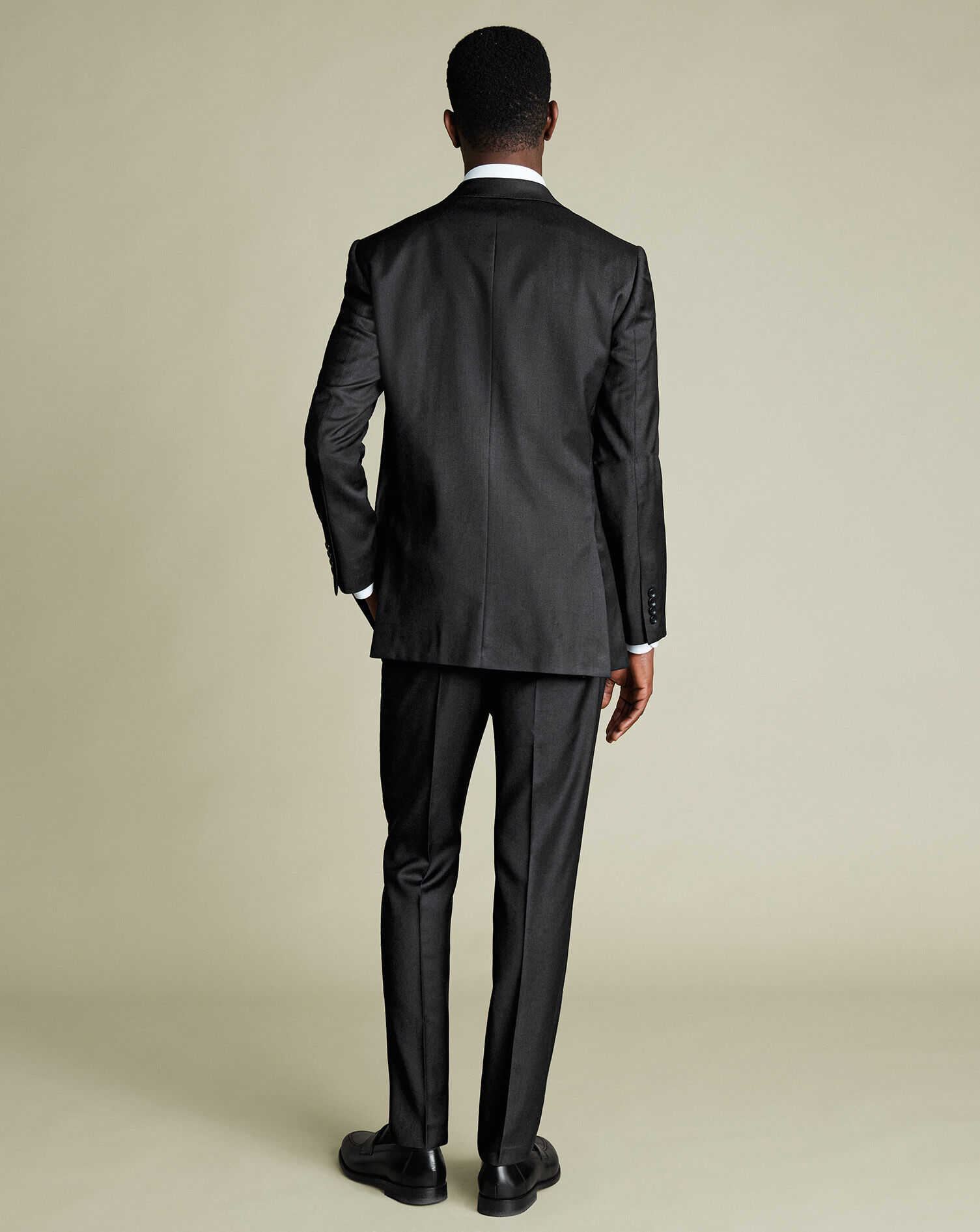Natural Stretch Twill Suit - Charcoal