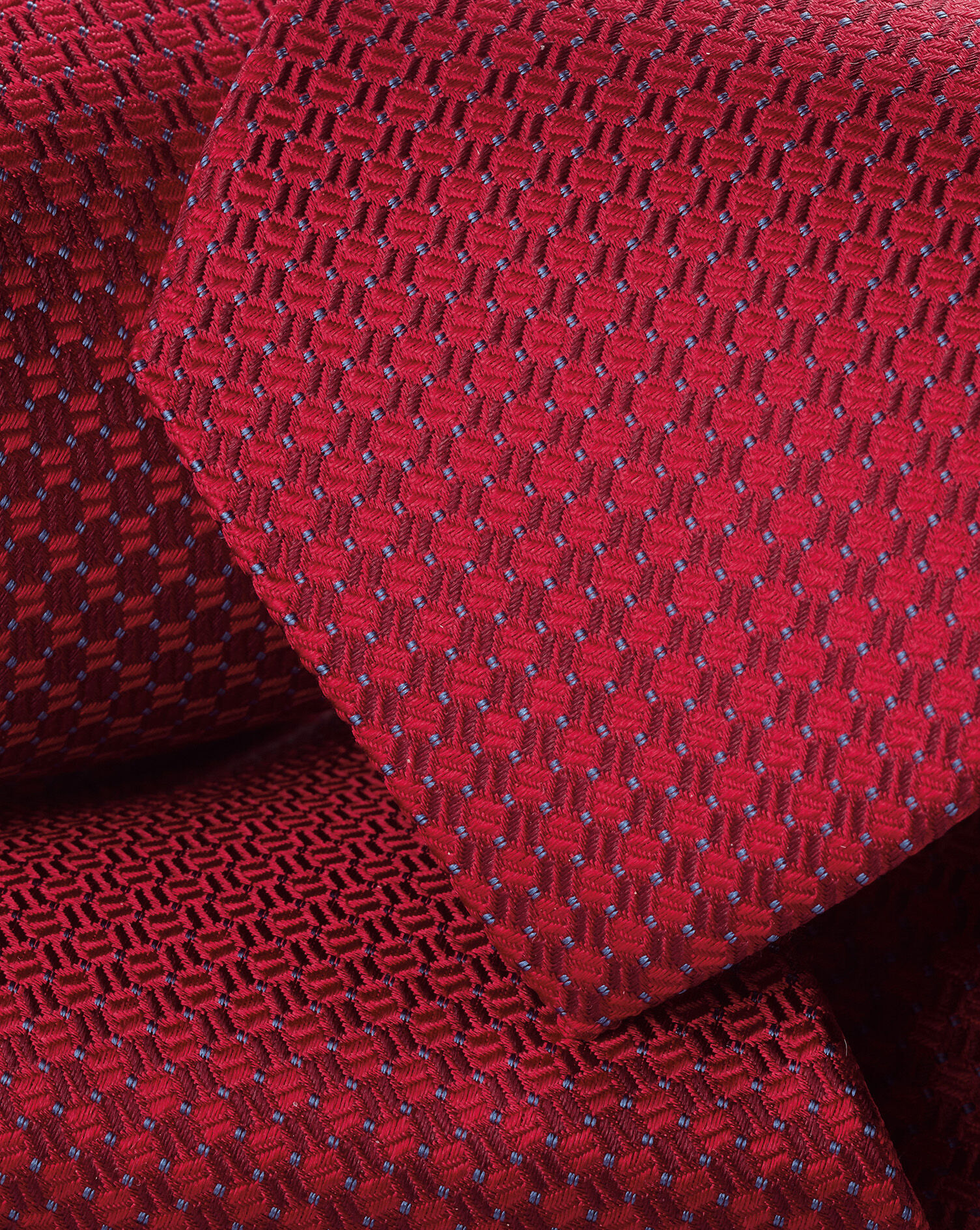 Silk Semi-Plain Patterned Tie - Red
