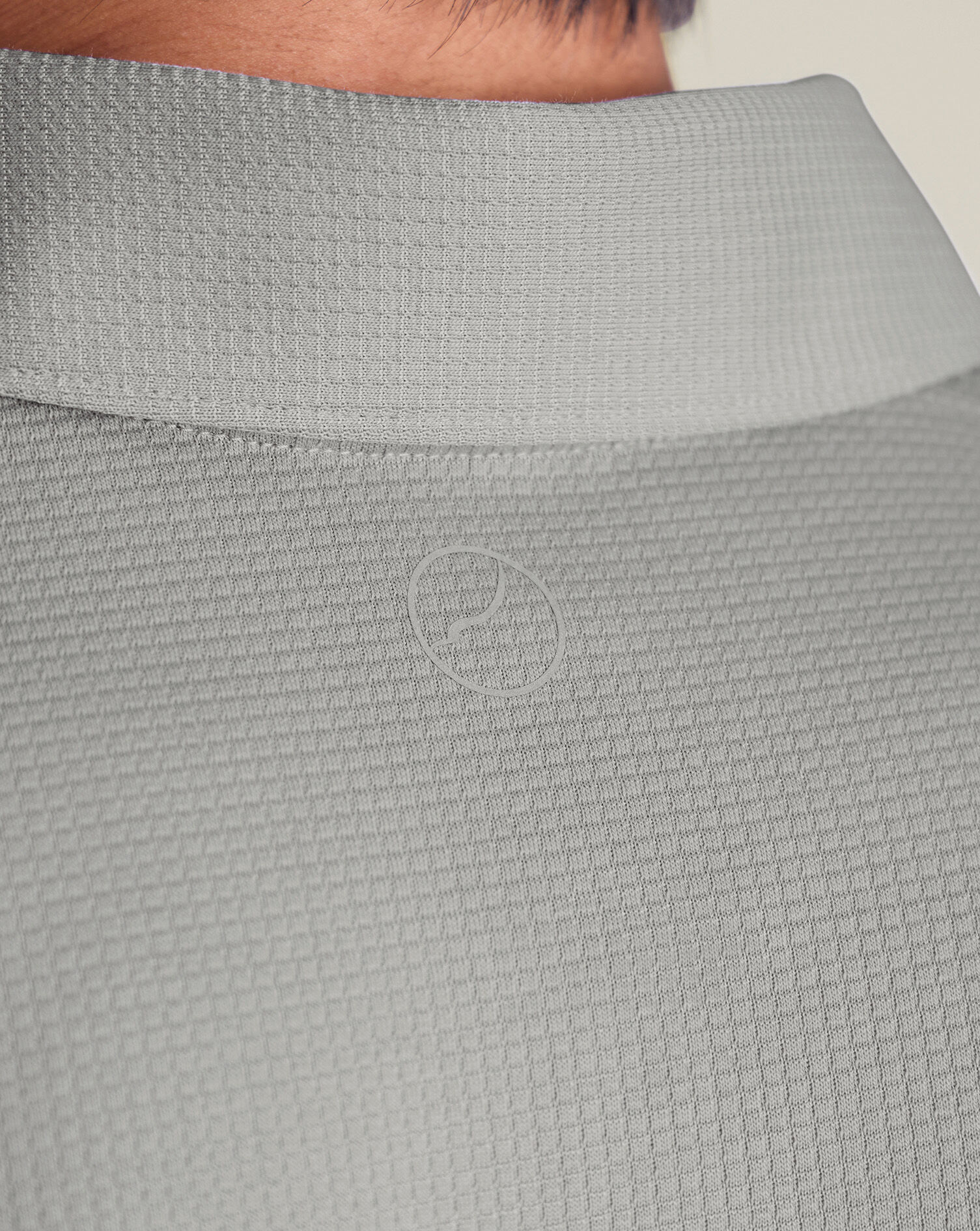 Performance Textured Zip-Neck Polo - Light Gray