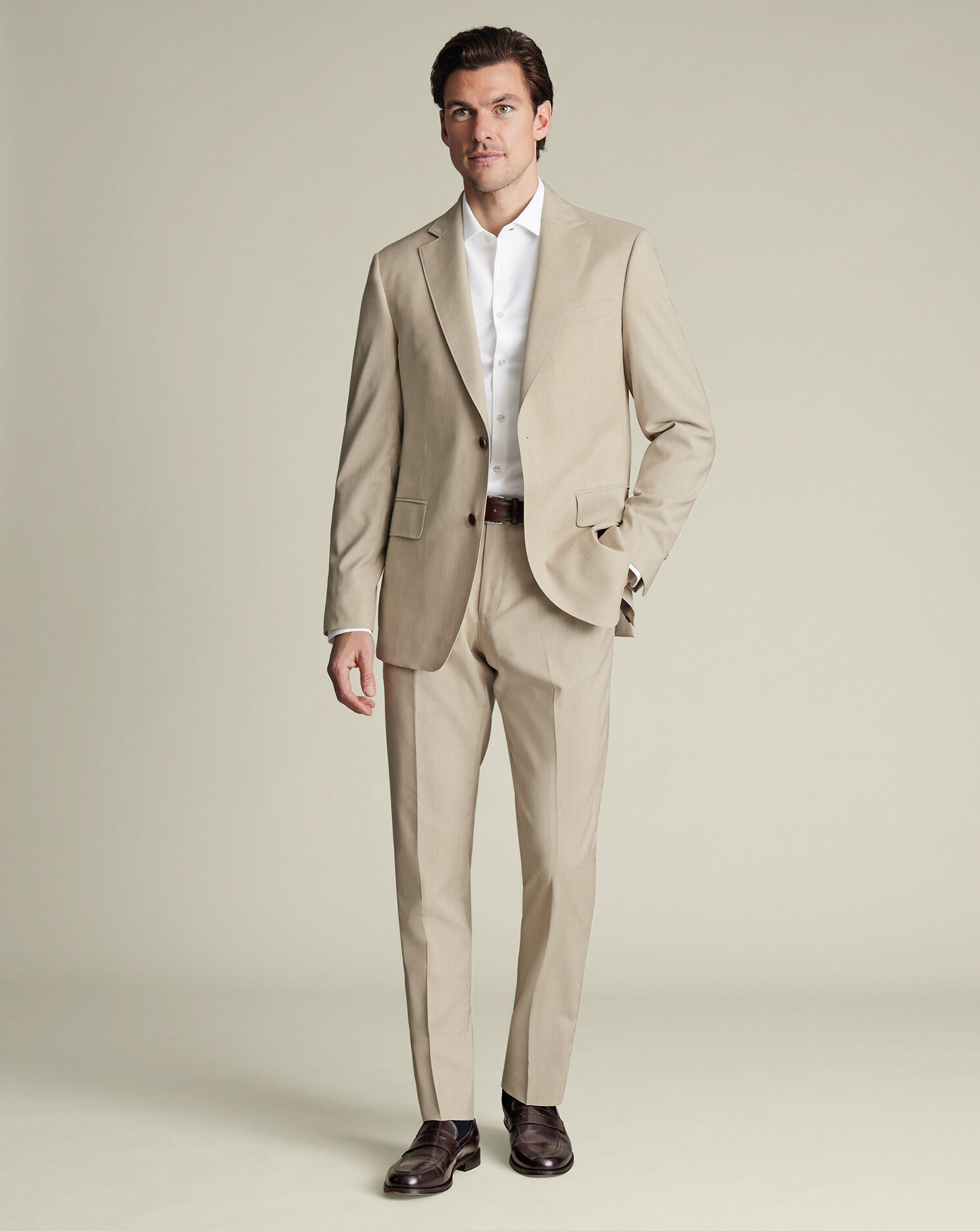 Italian Suit Pants - Stone