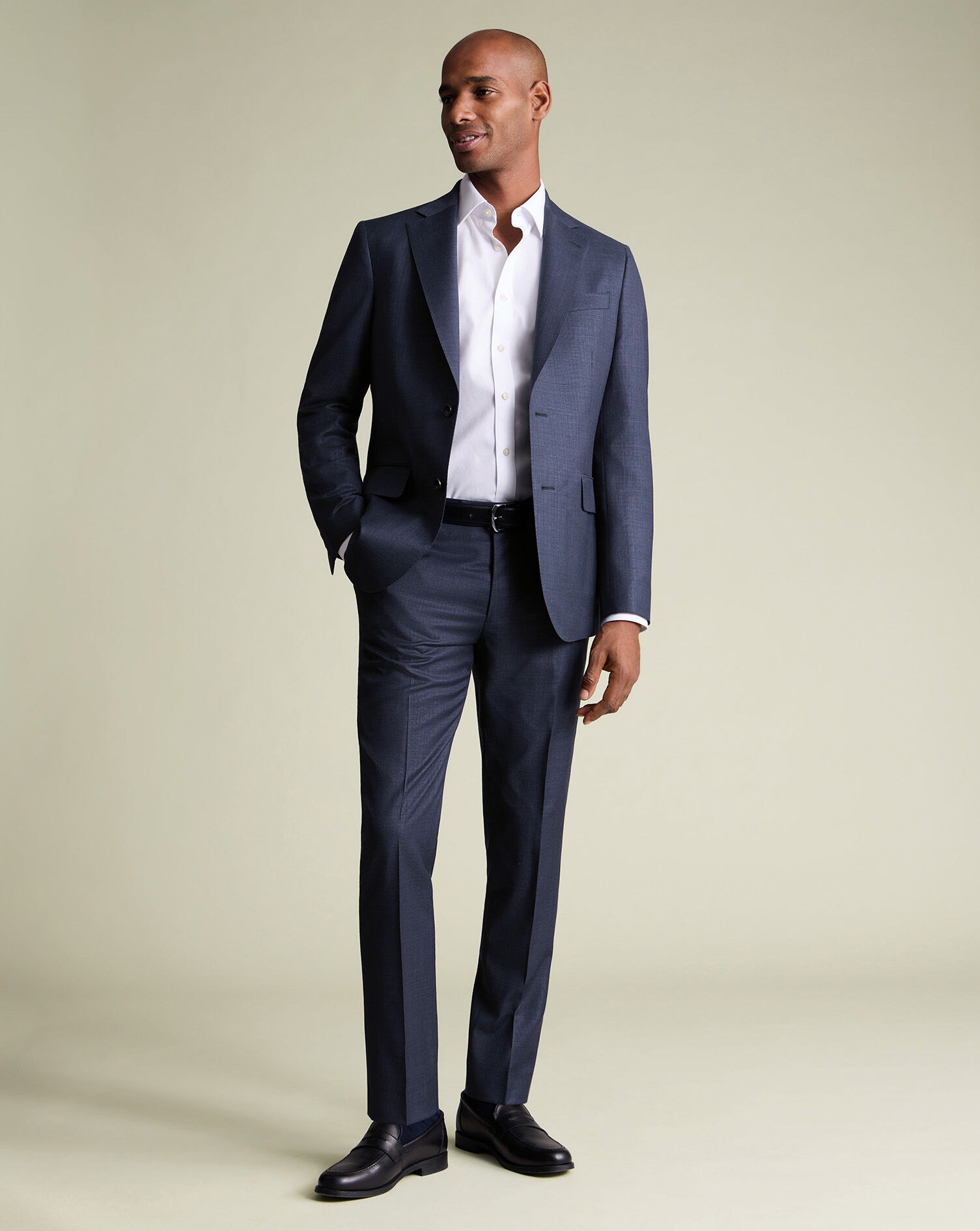 Luxury Italian Suit Pants - Ink Blue
