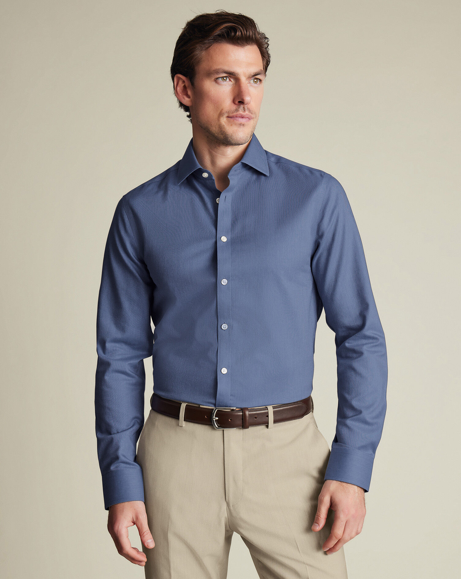 Non-Iron Twill Shirt - Indigo Blue