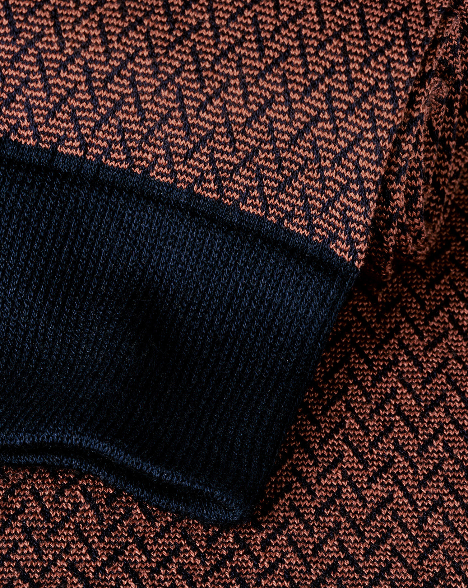 Herringbone Socks - Orange & Navy