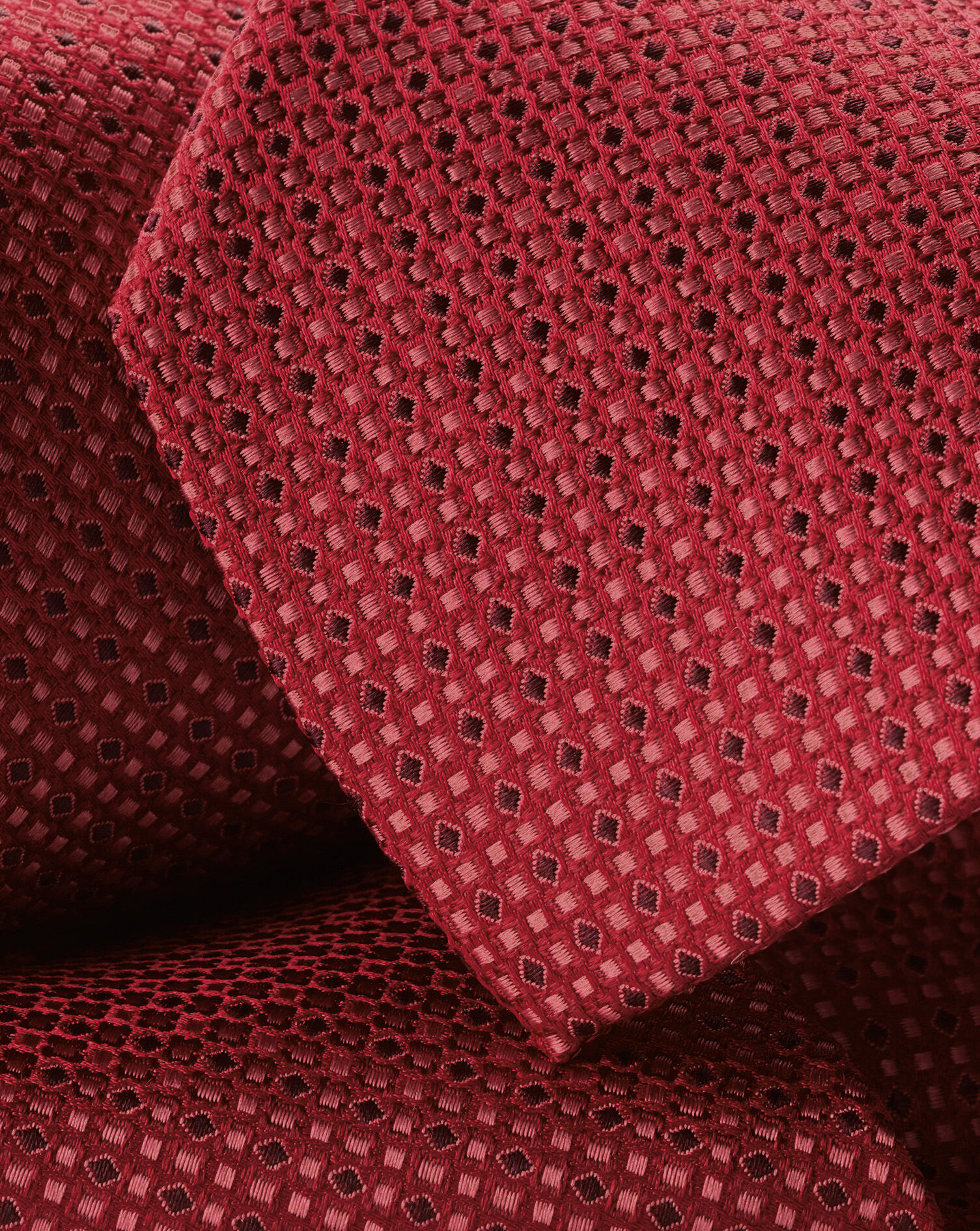Silk Semi-Plain Tie - Red