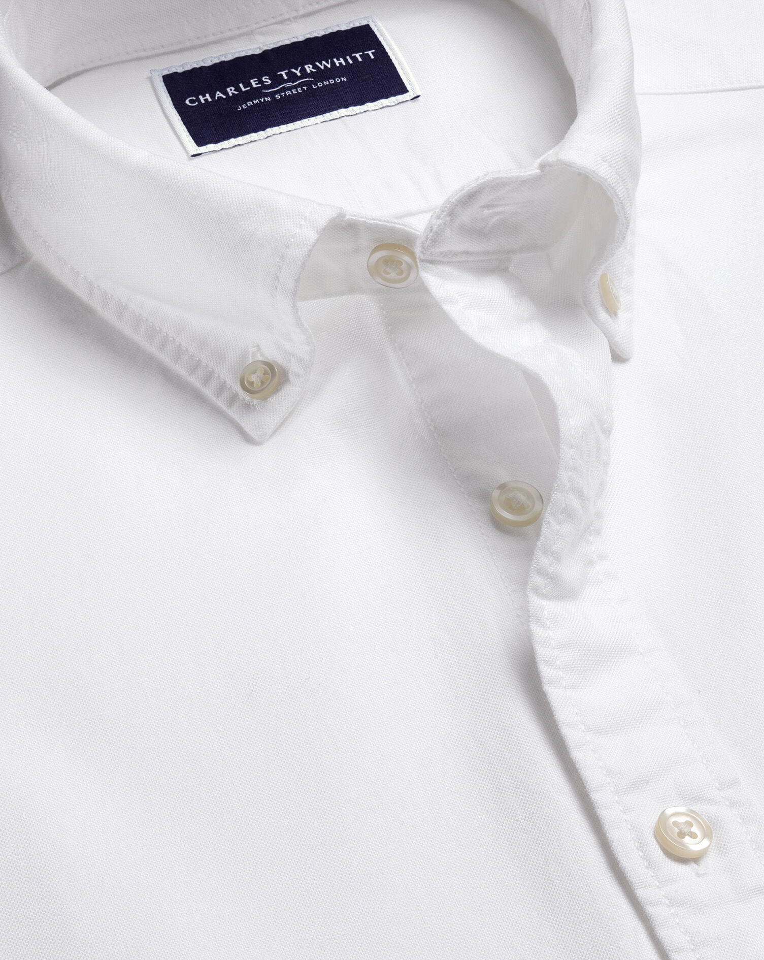 Stretch Washed Oxford Shirt - White