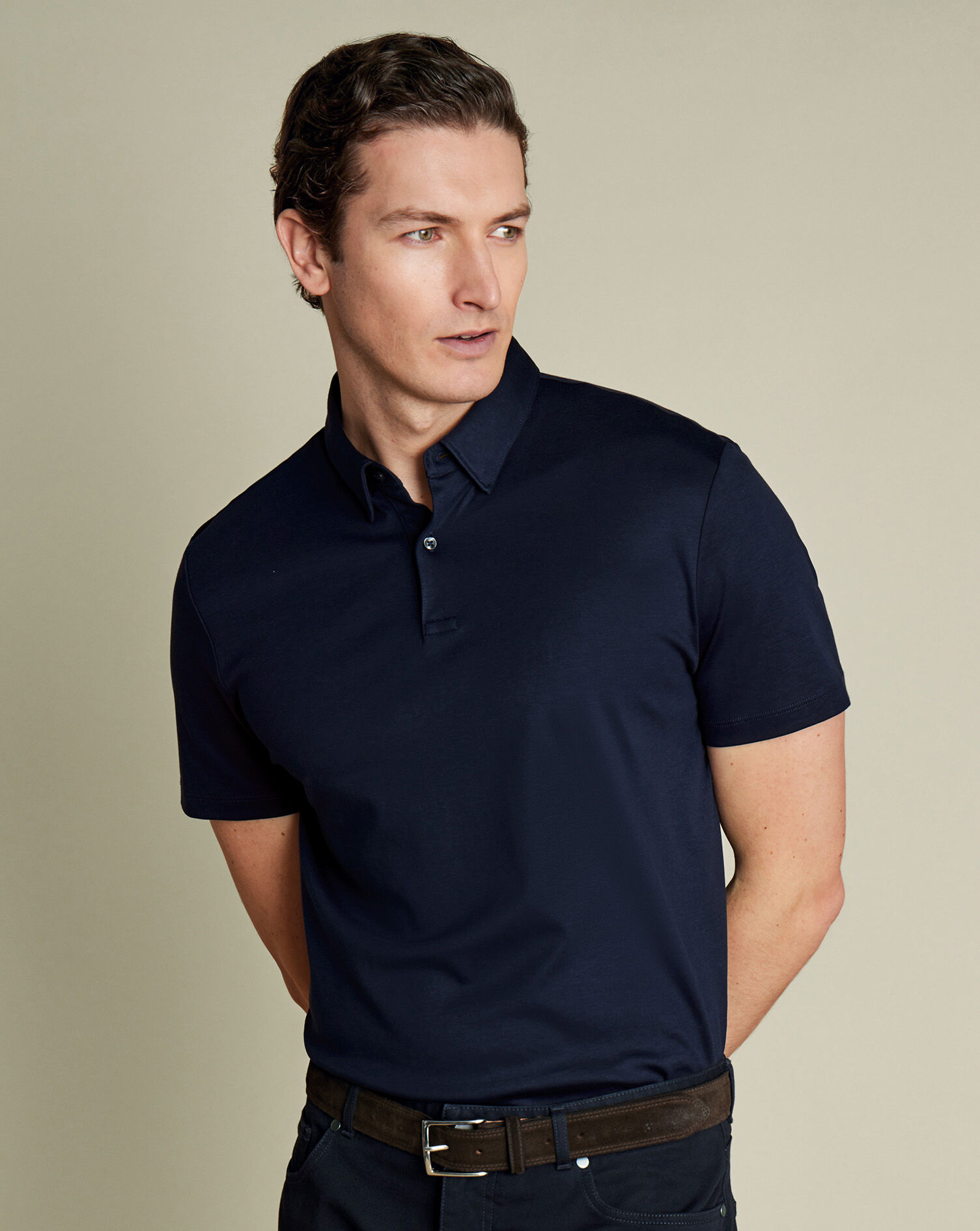 Smart Jersey Polo - Navy