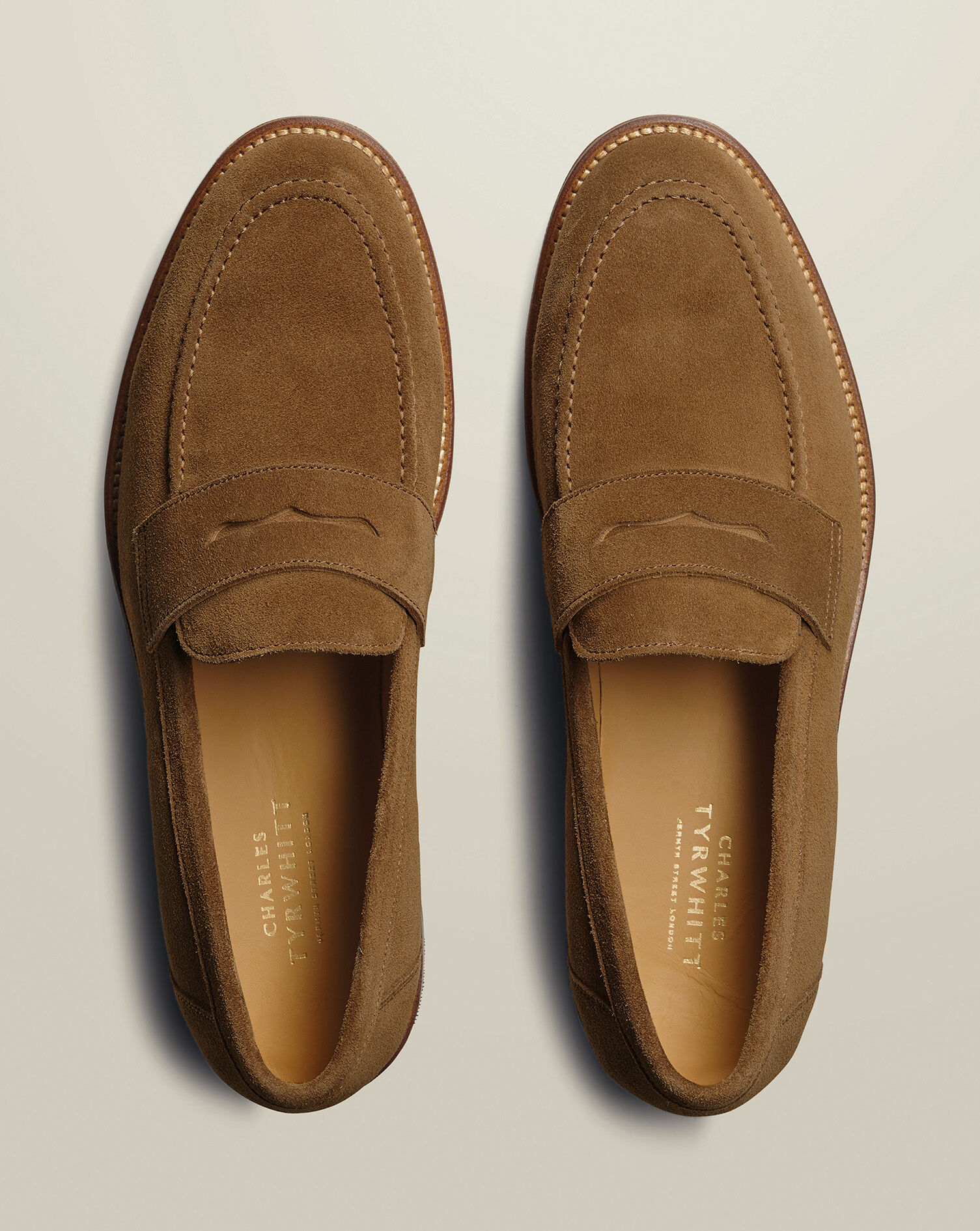 Suede Penny Loafers - Tobacco Brown