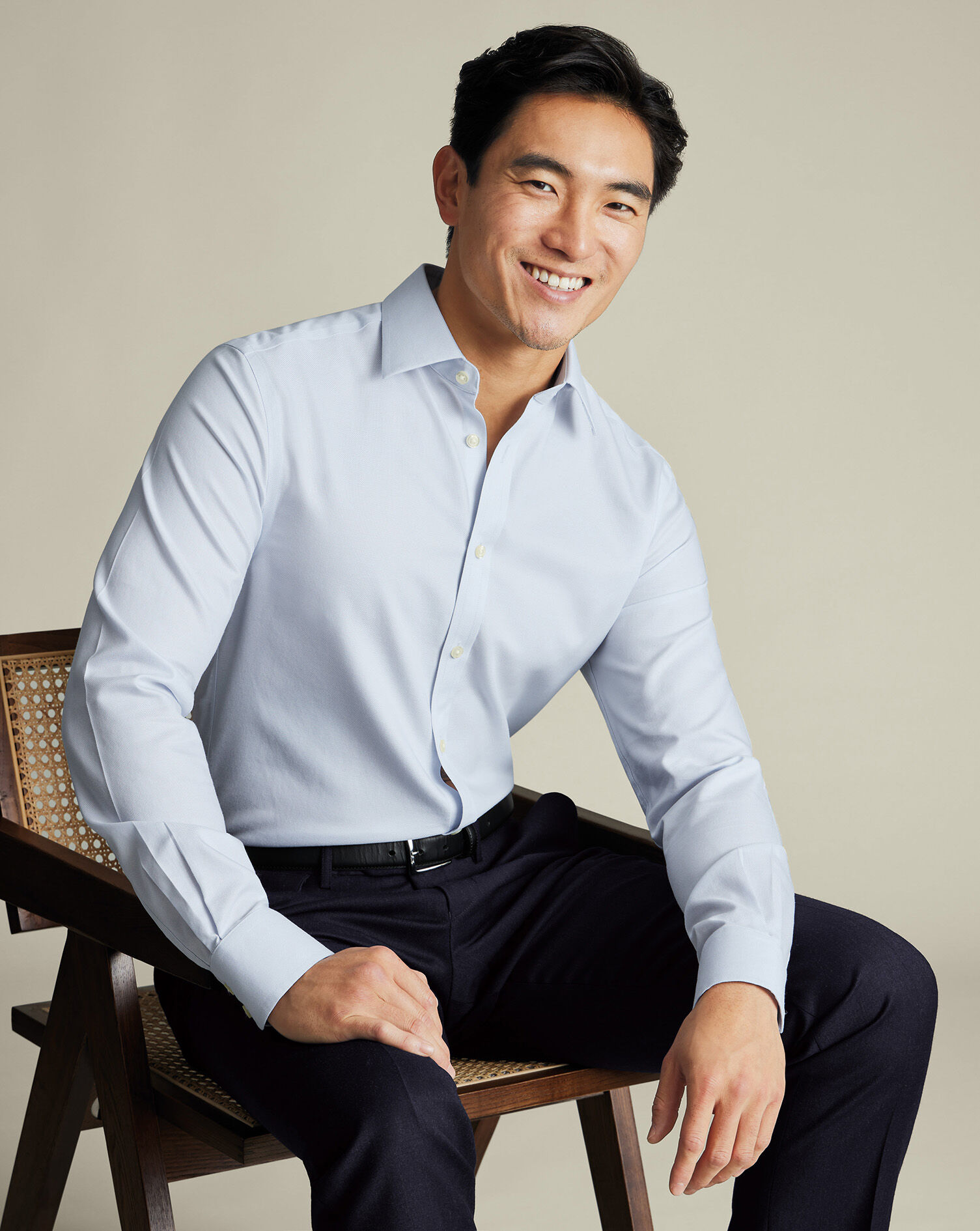 Non-Iron Royal Oxford Shirt - Ice Blue