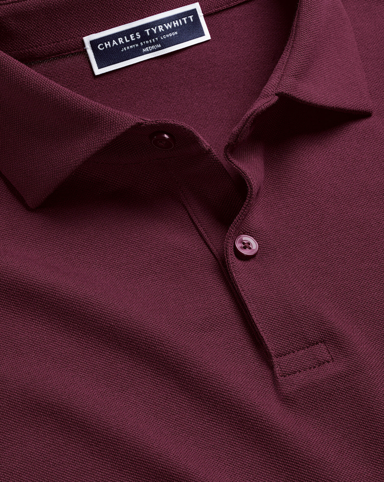 Smart Pique Polo - Wine Red
