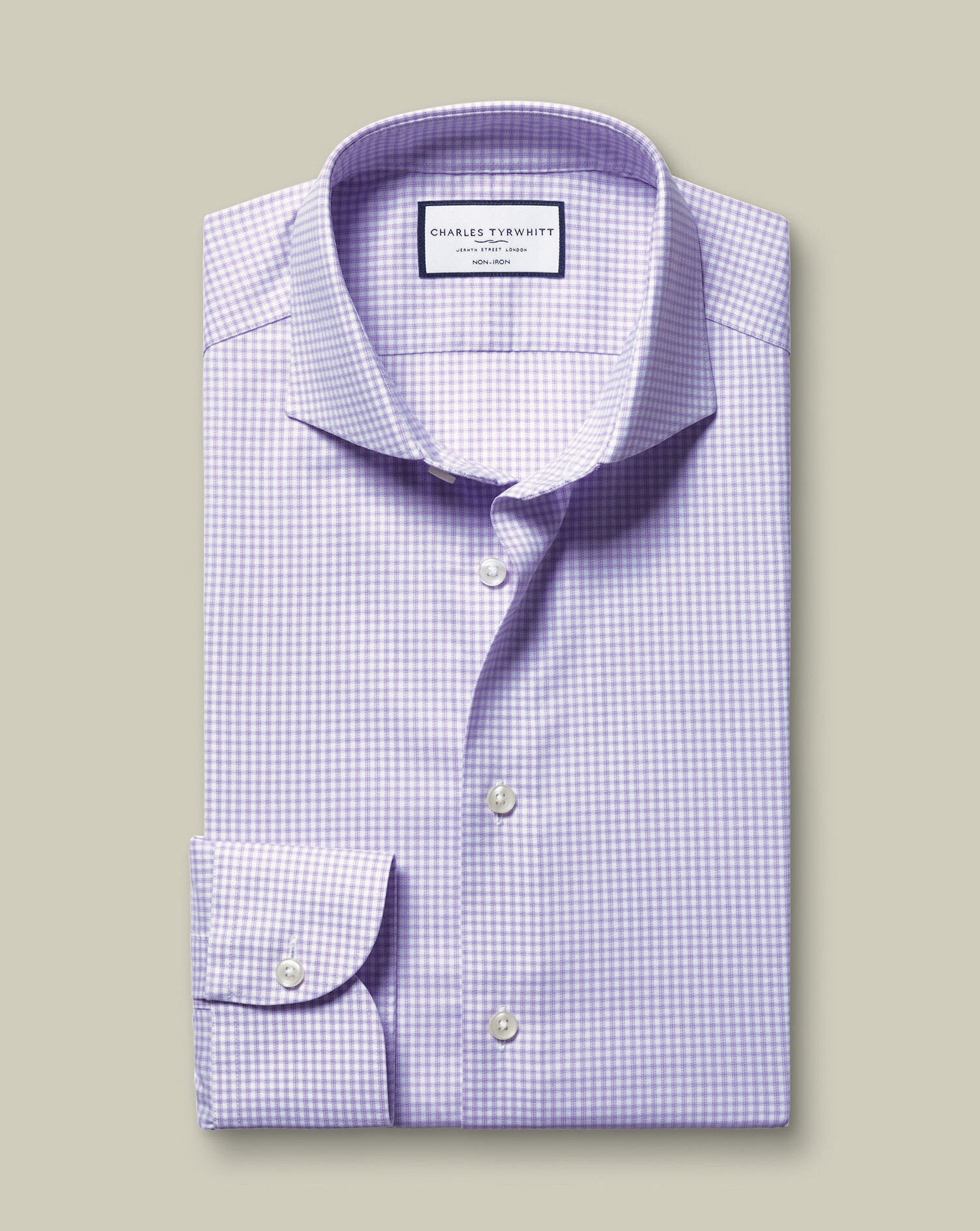 Non-Iron Performance Twill Check Shirt - Lilac