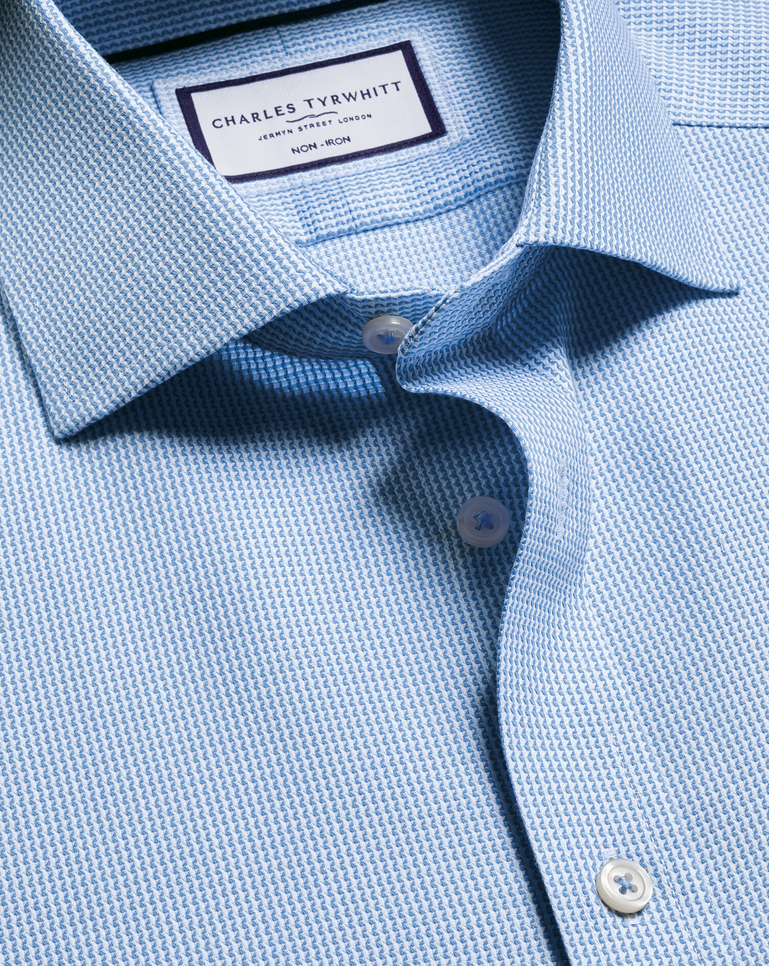 Non-Iron Burlington Weave Shirt - Cornflower Blue