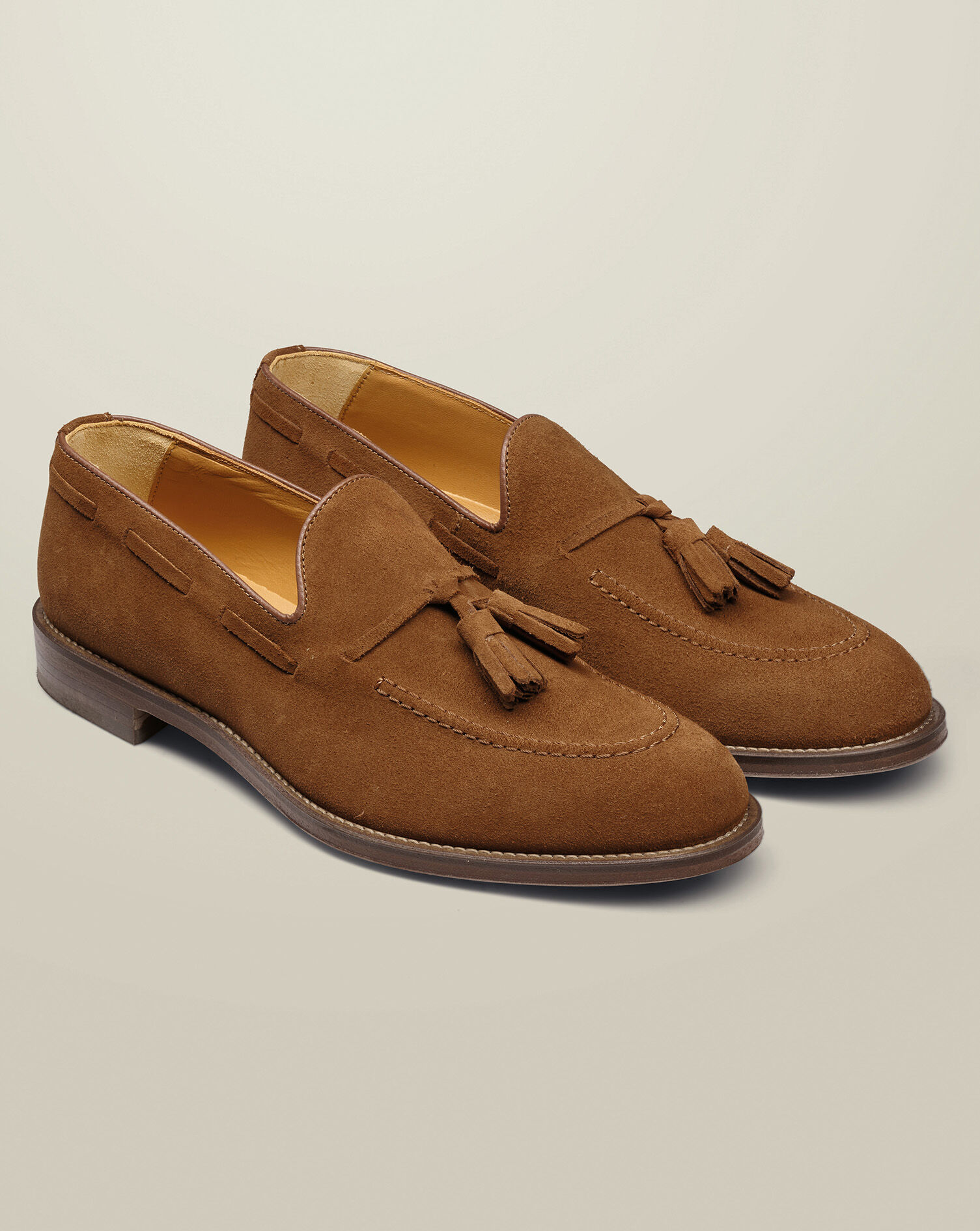 Suede Tassel Loafers - Chestnut Brown