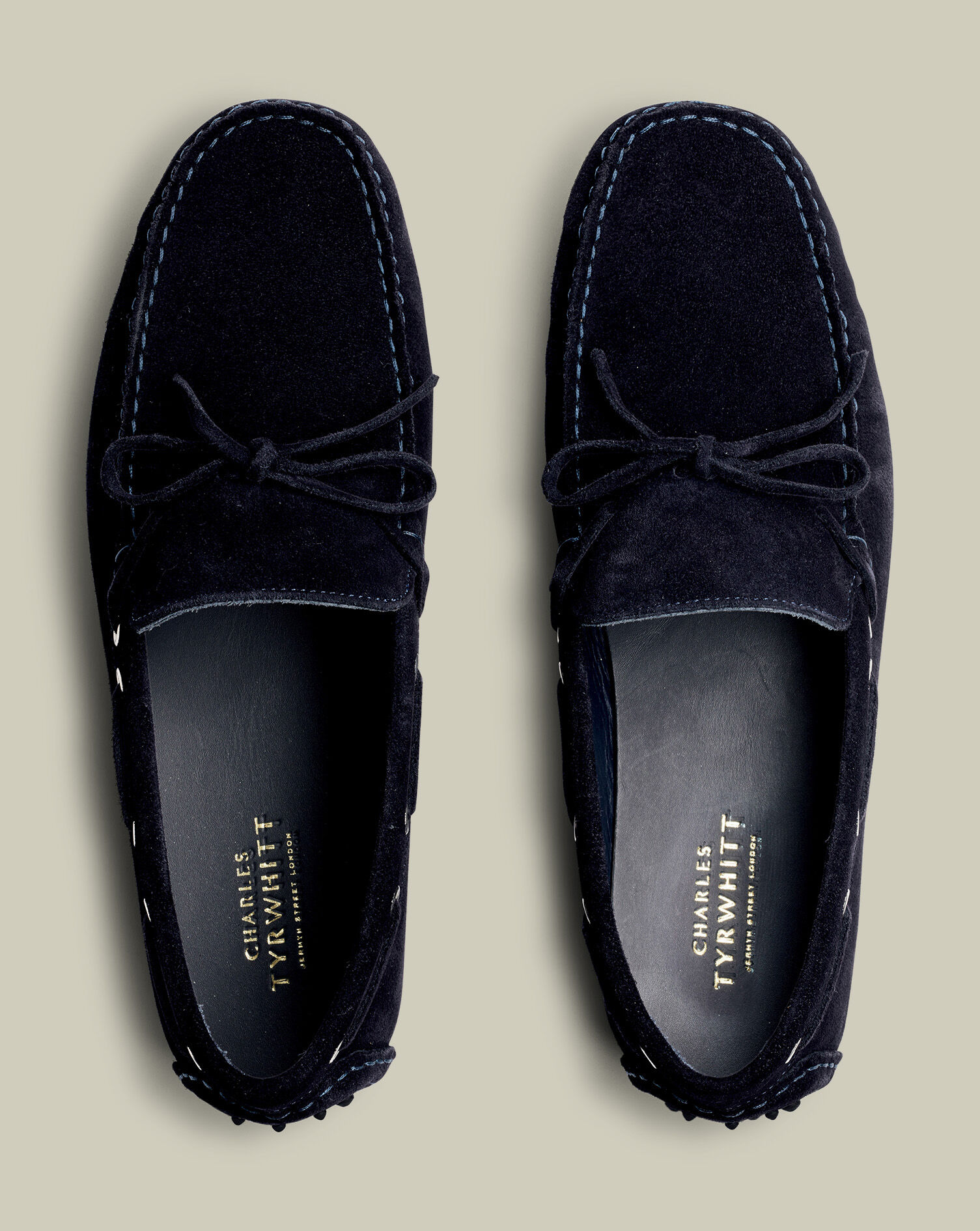 Suede Driving Loafers - Navy