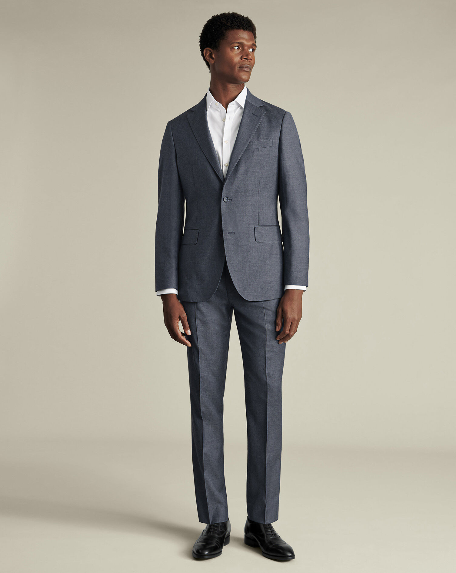 Natural Stretch Twill Suit - Airforce Blue