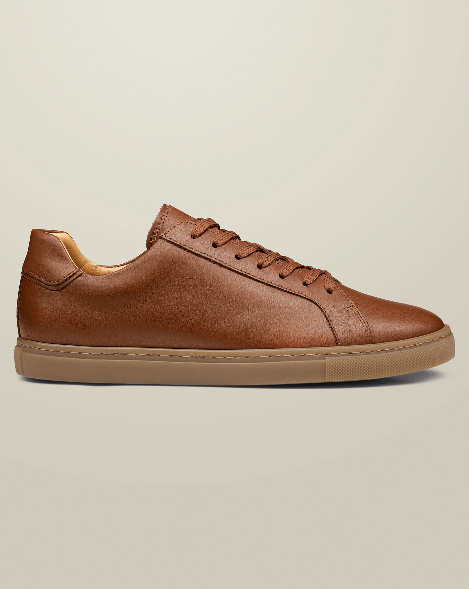 Gum Sole Leather Sneakers - Dark Tan