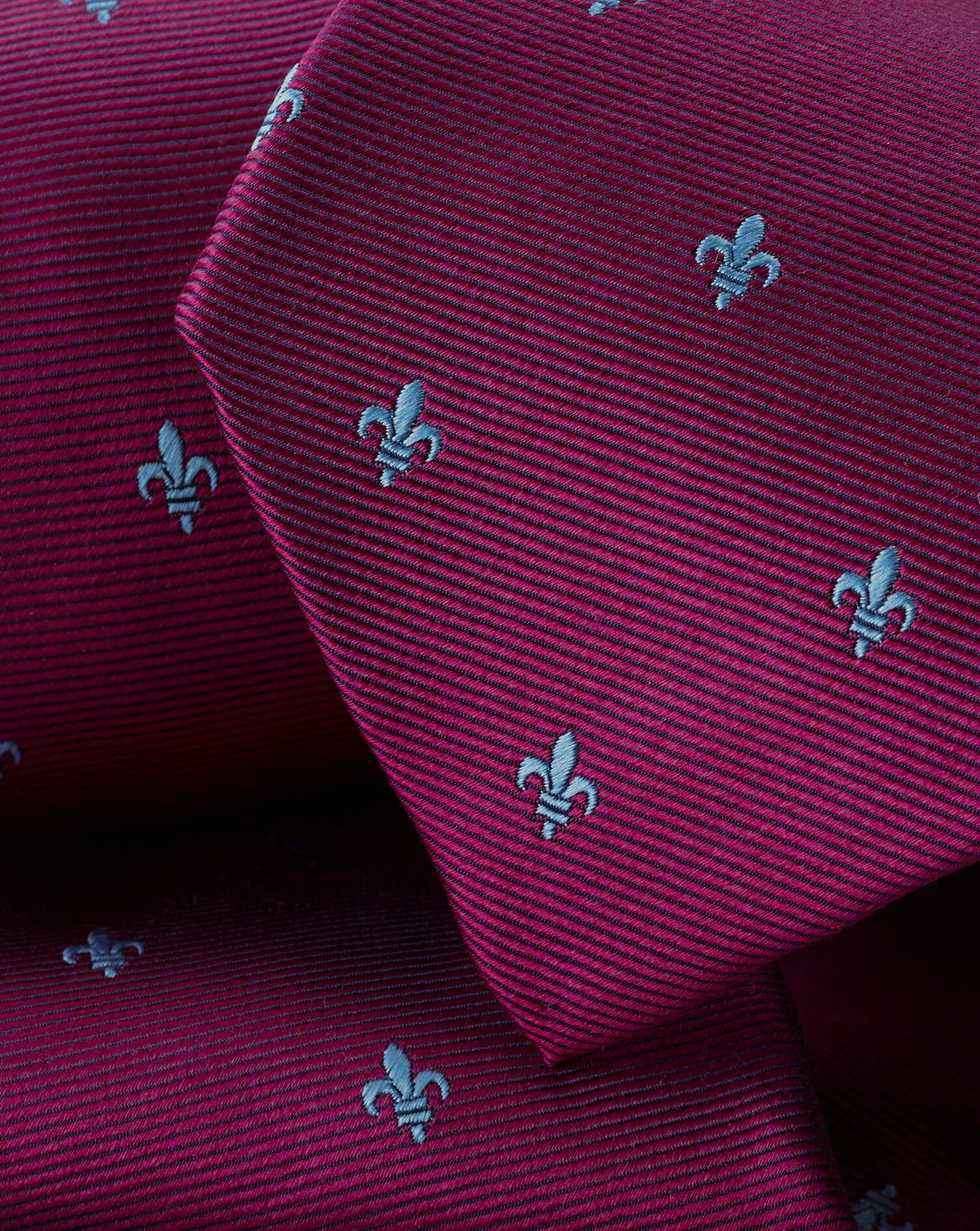 Stain Resistant Fleur-de-Lys Silk Tie - Blackberry Purple