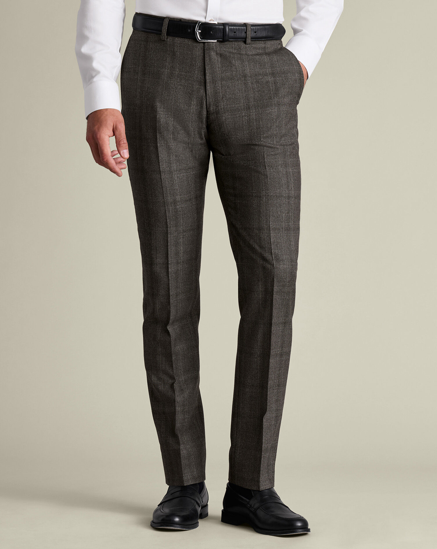 Ultimate Performance Check Suit Pants - Mocha