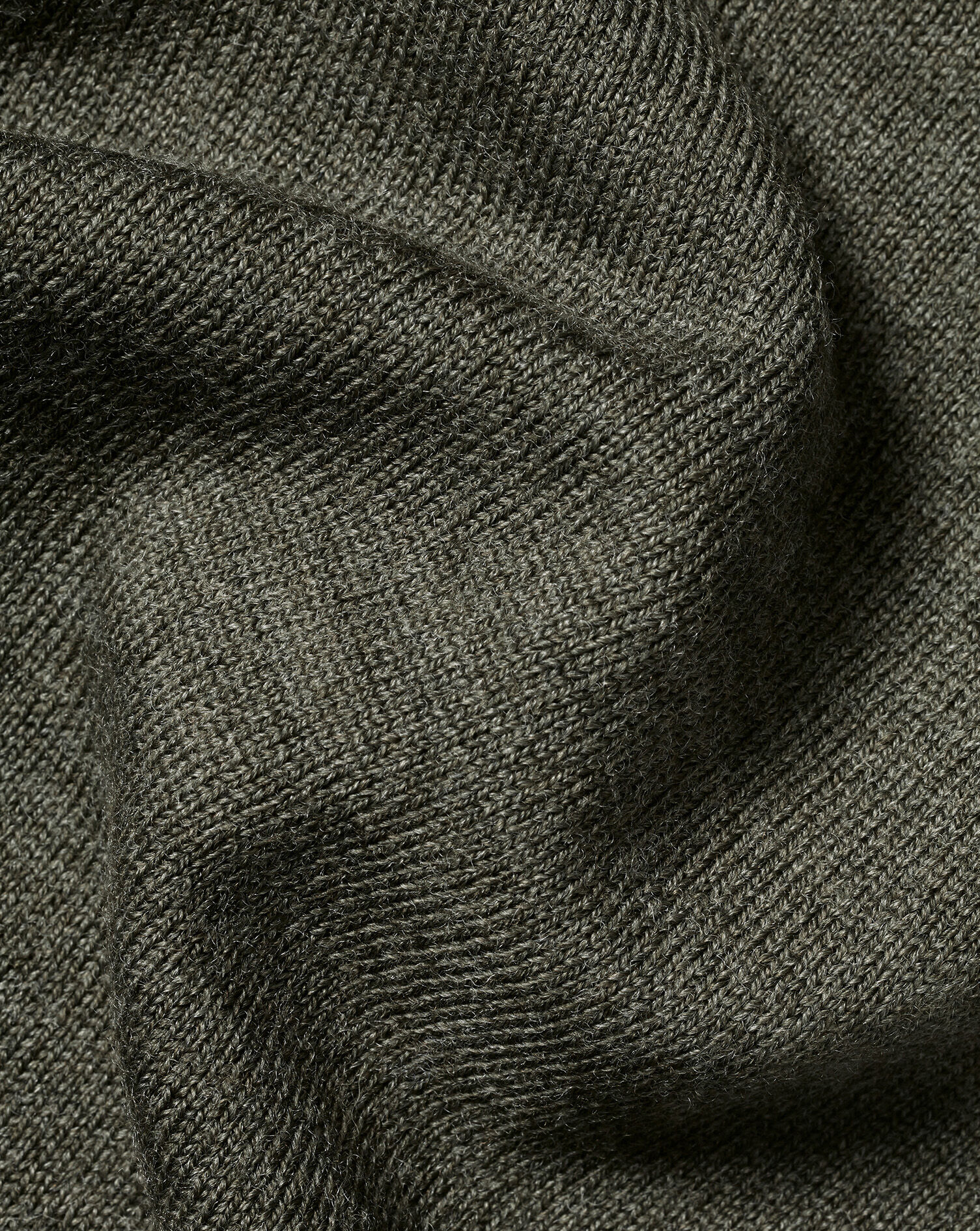 Merino Quarter Zip Sweater - Olive Green Melange
