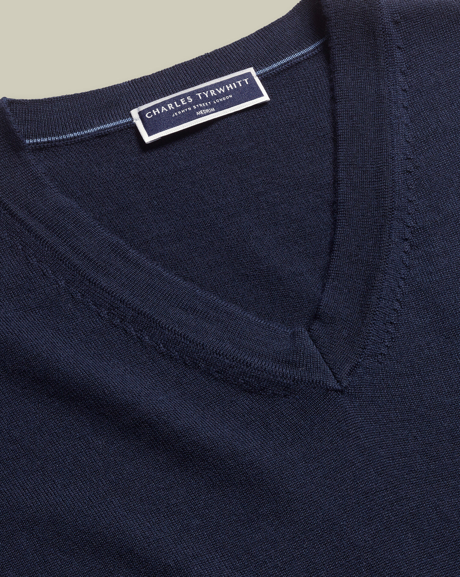 Pure Merino V-Neck Sweater - Navy