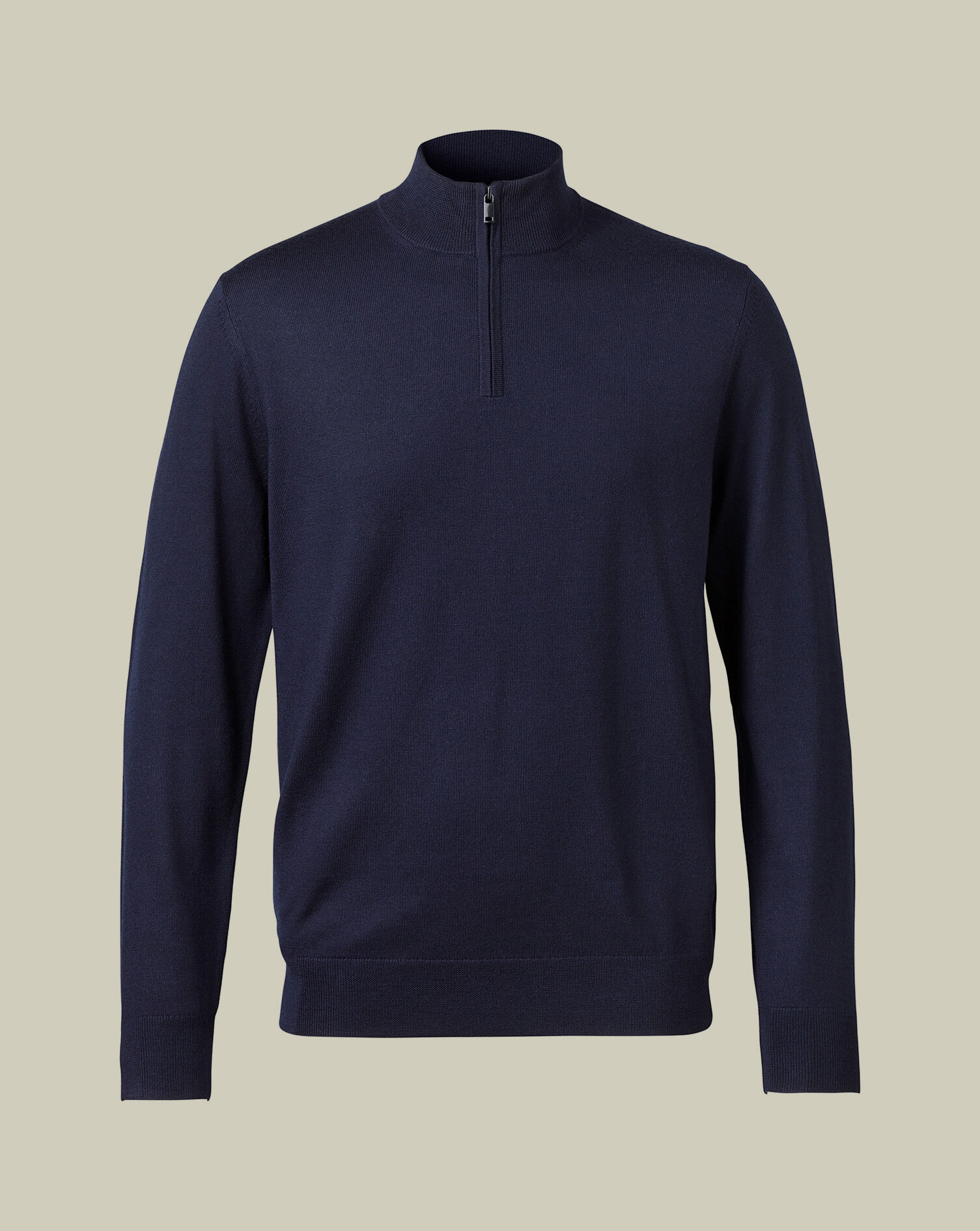 Merino Quarter Zip Sweater - Navy