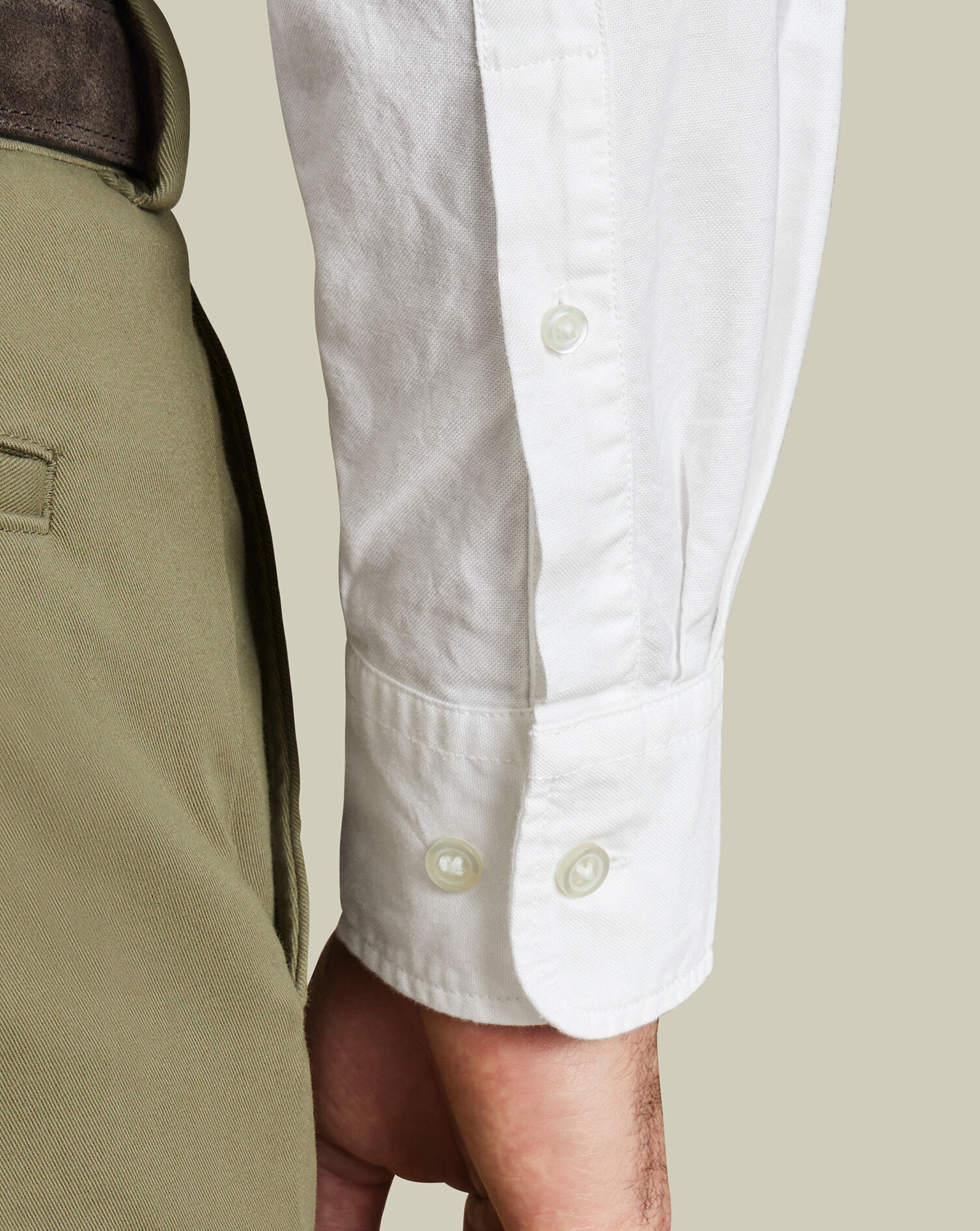 Stretch Washed Oxford Shirt - White