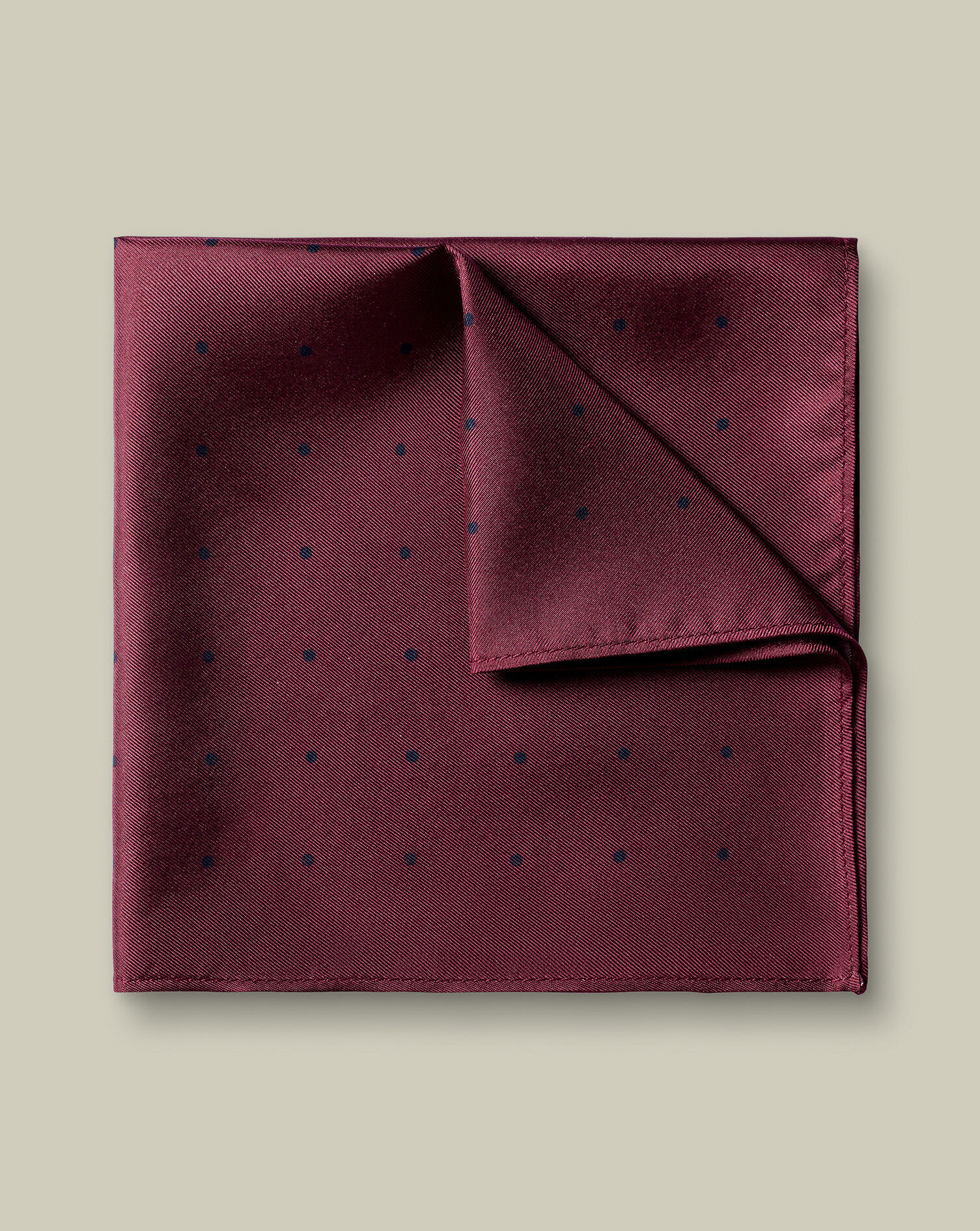 Silk Spot Pocket Square - Maroon Red