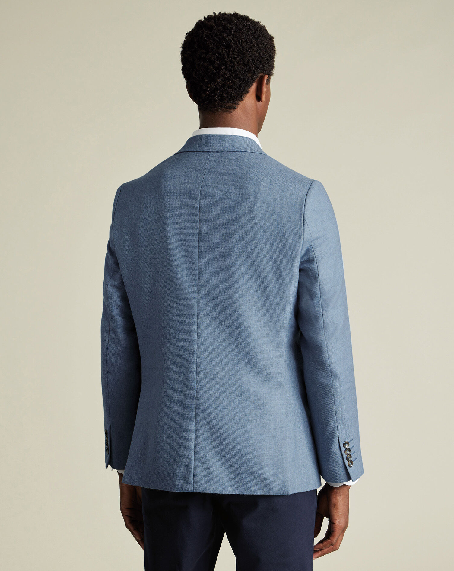 Wool Texture Twill Jacket - Airforce Blue