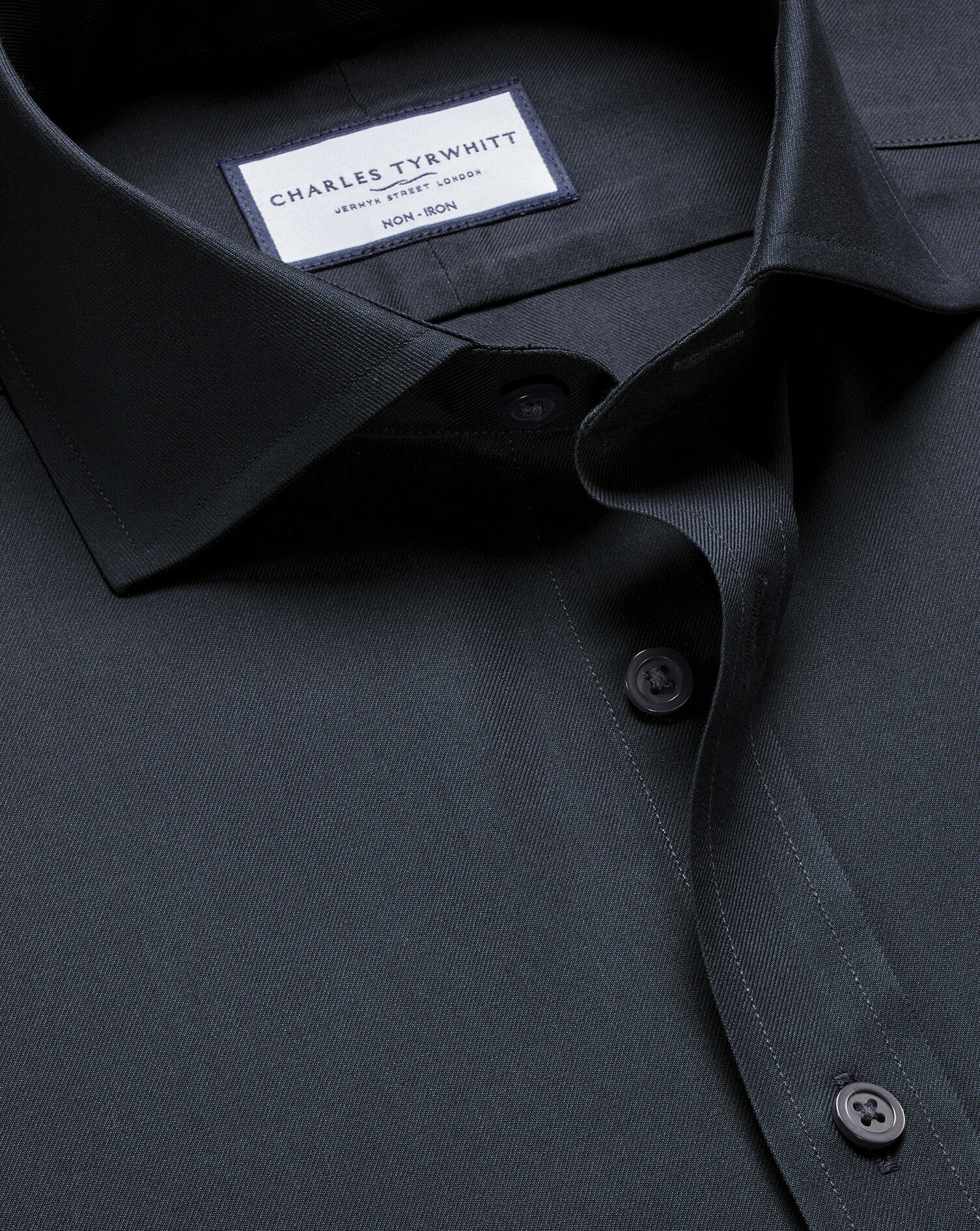 Non-Iron Twill Shirt - Charcoal Gray
