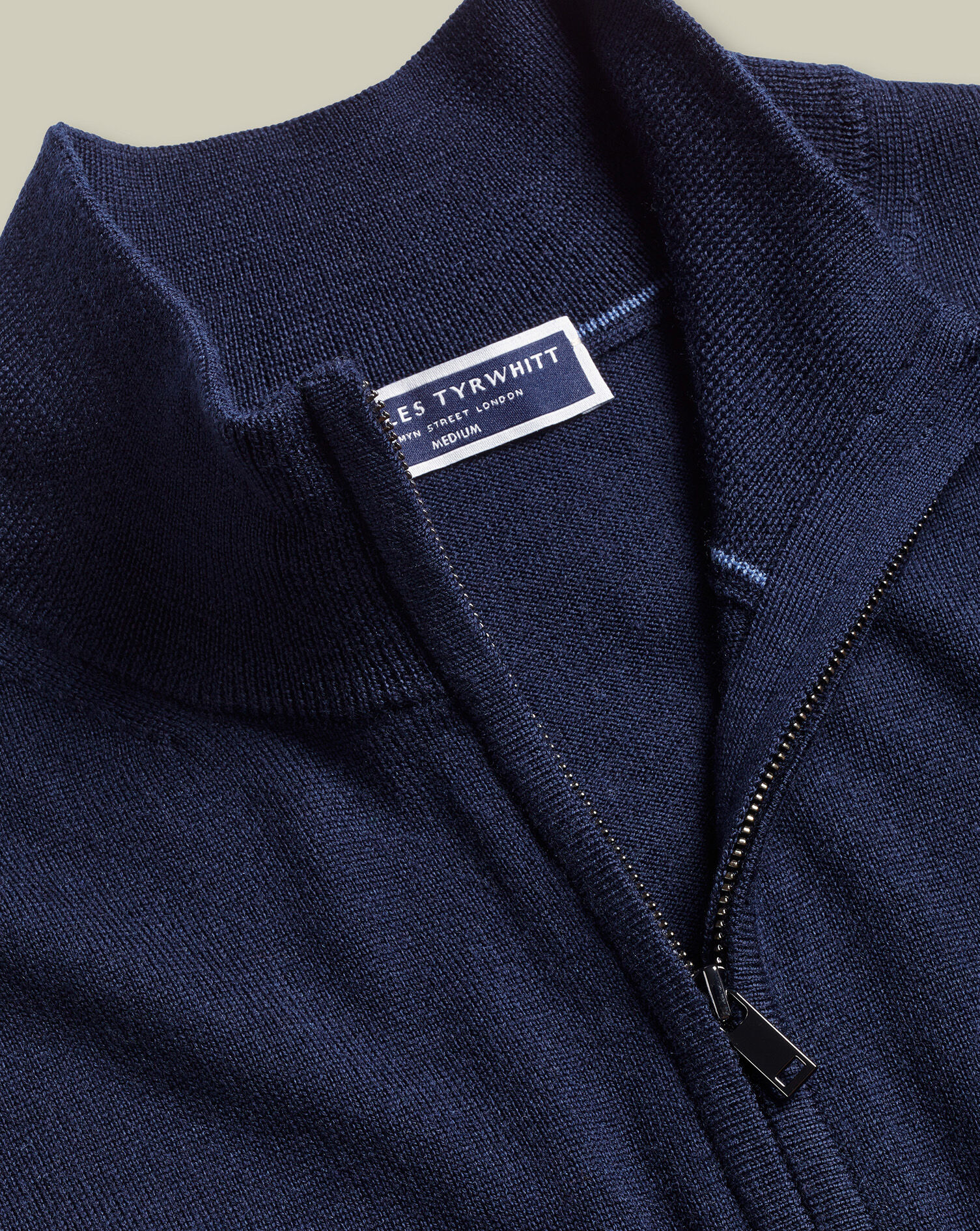 Merino Zip Through Vest - Navy