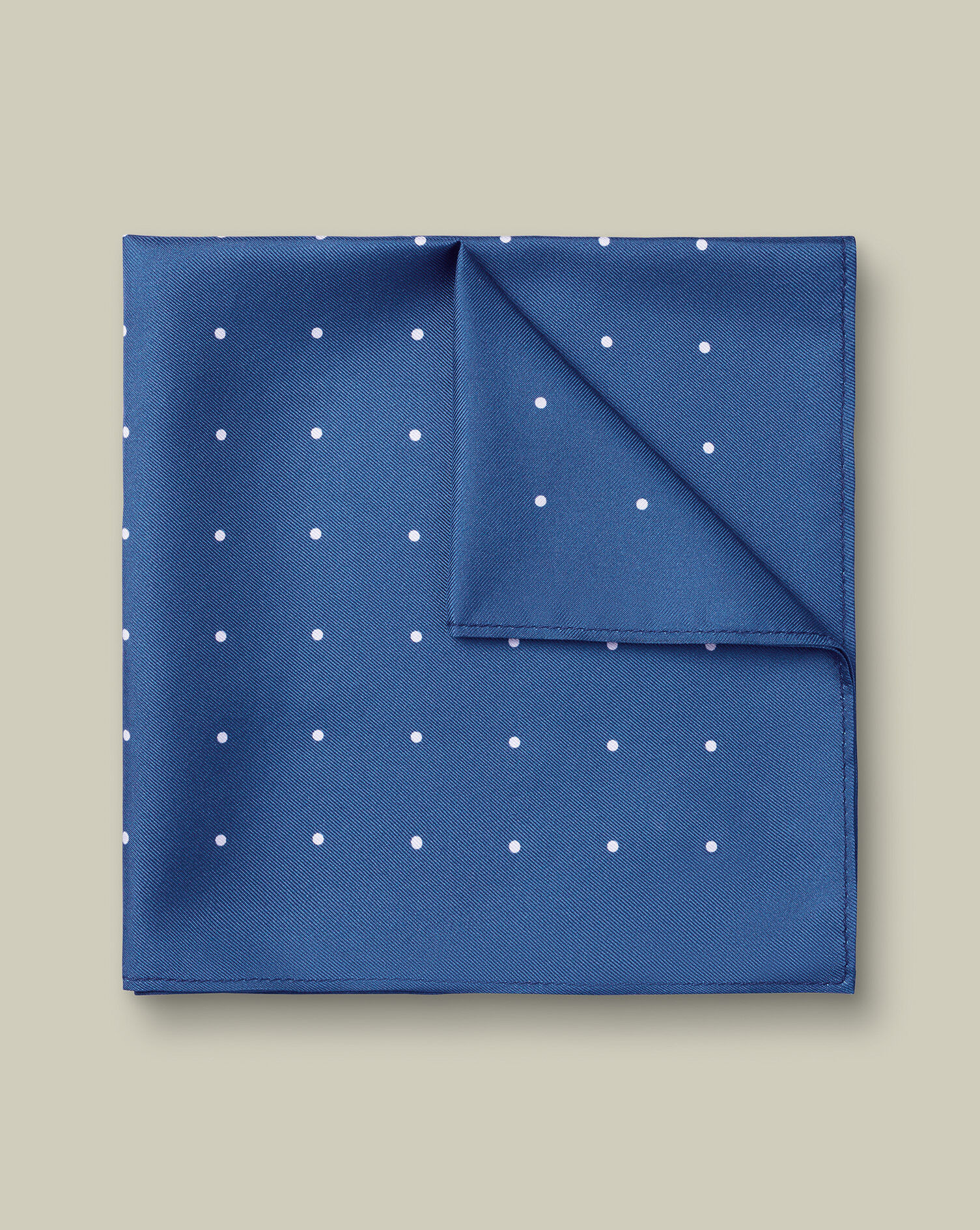 Silk Spot Pocket Square - Petrol Blue