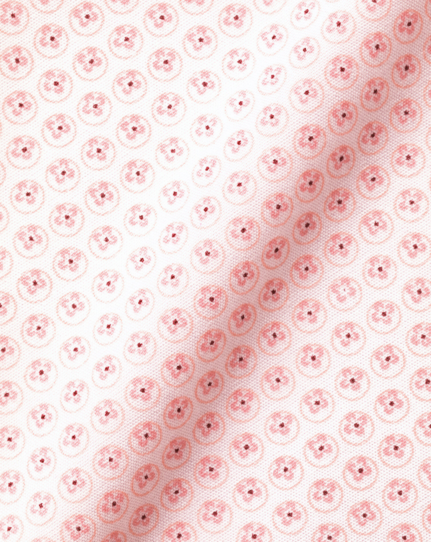 Semi-Spread Collar Non-Iron Stretch Floral Geo Print Shirt - Pink