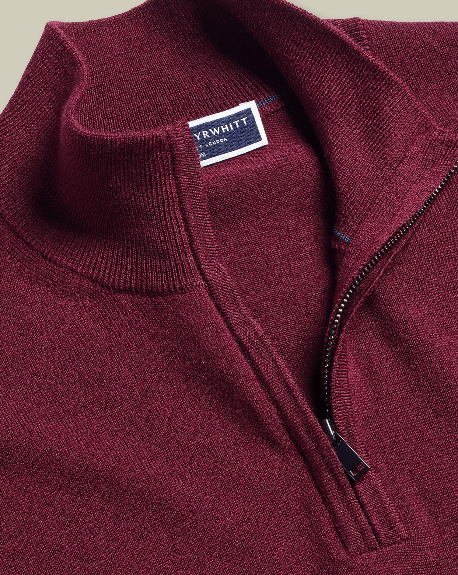 Merino Quarter Zip Sweater - Burgundy
