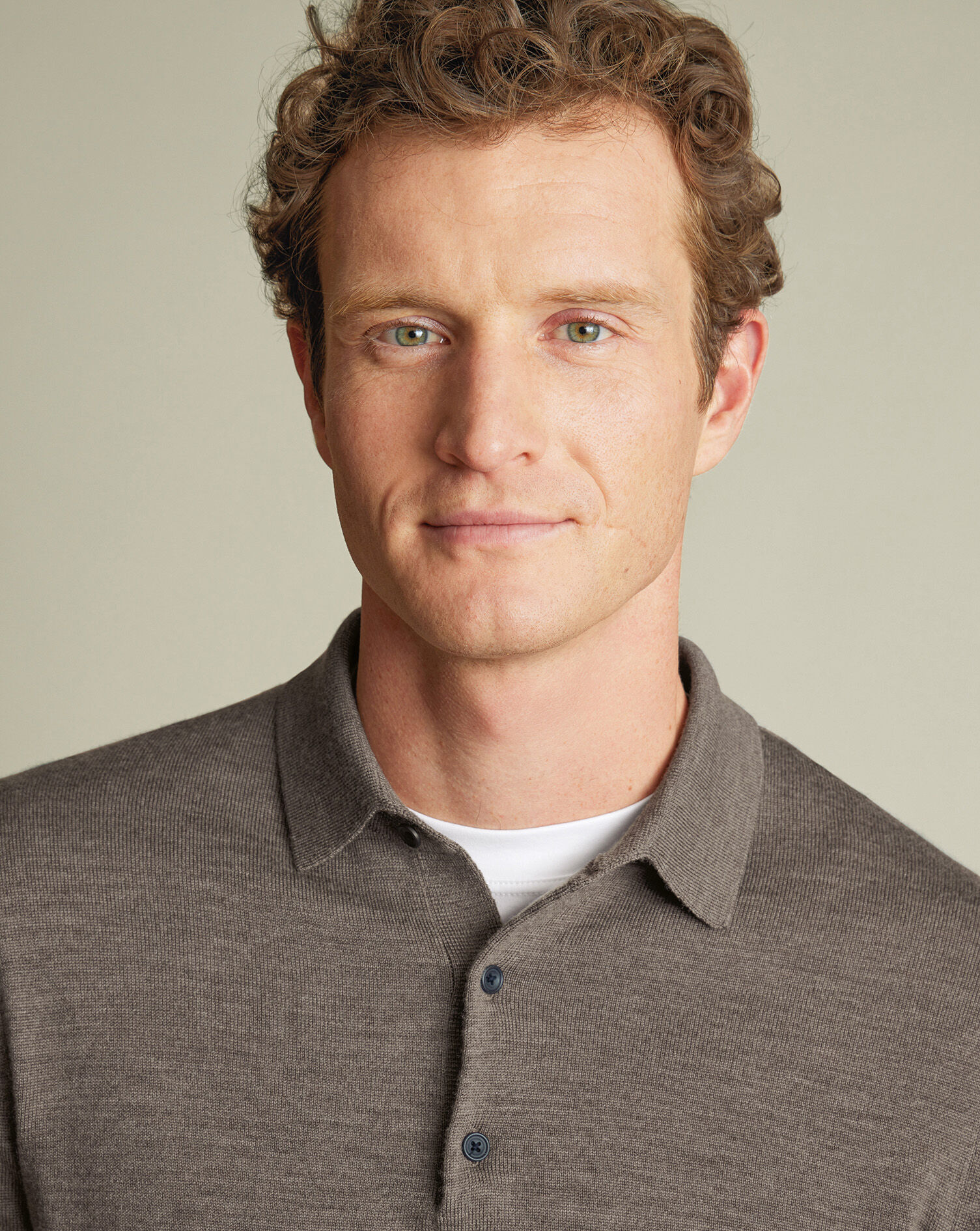 Pure Merino Knitted Polo - Mocha